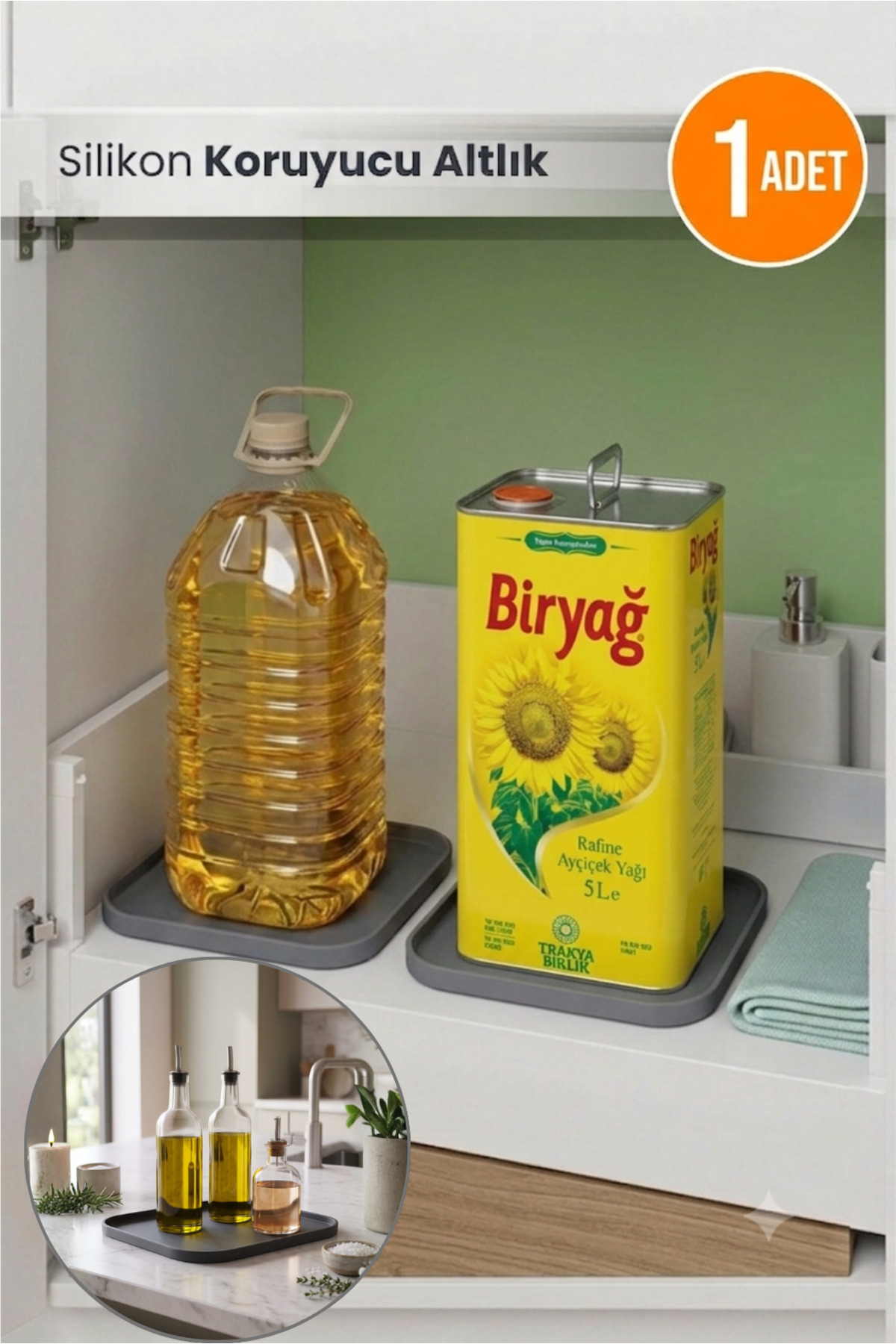 Silikon Yağlık Altlığı Kaymaz Koruyucu Mutfak Tezgah Koruyucu Altlık