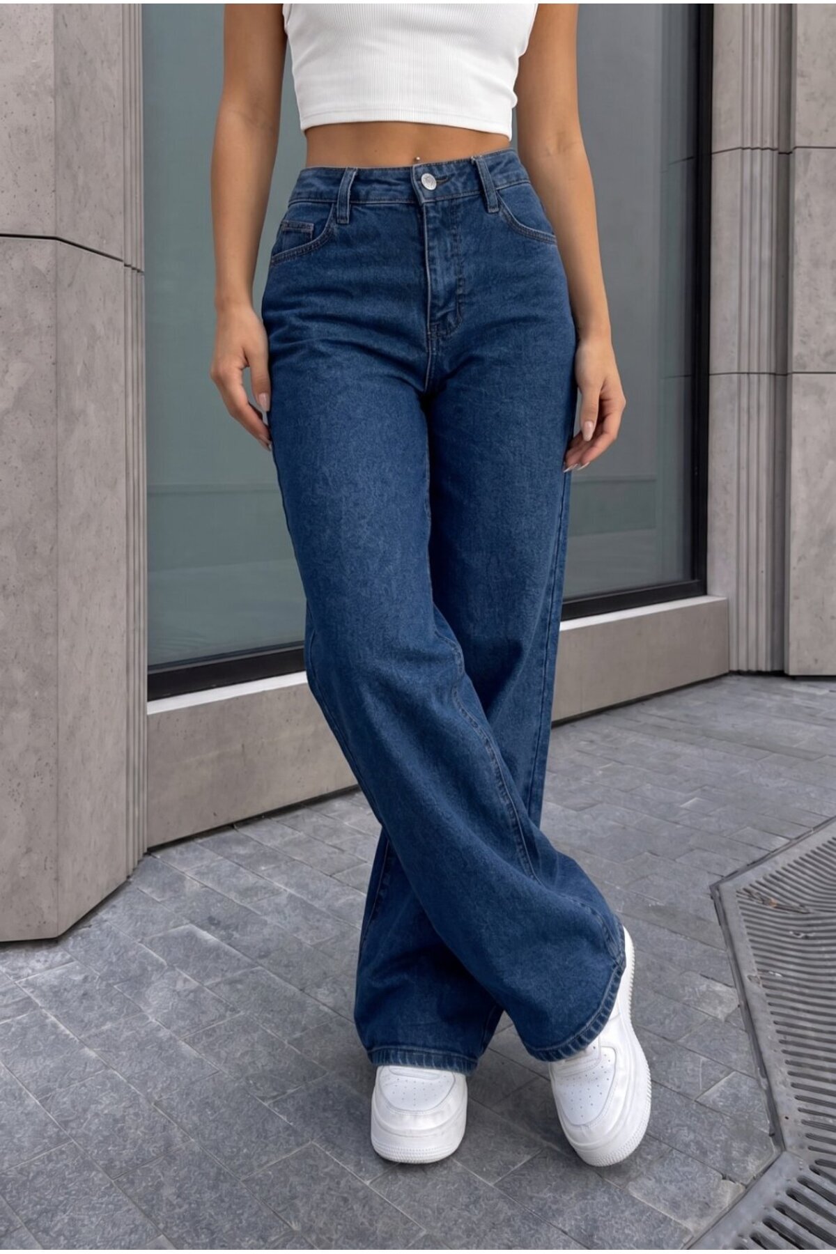 alanora Kadın Wide Leg Salaş Esnek Palazzo Pantolon görsel 5