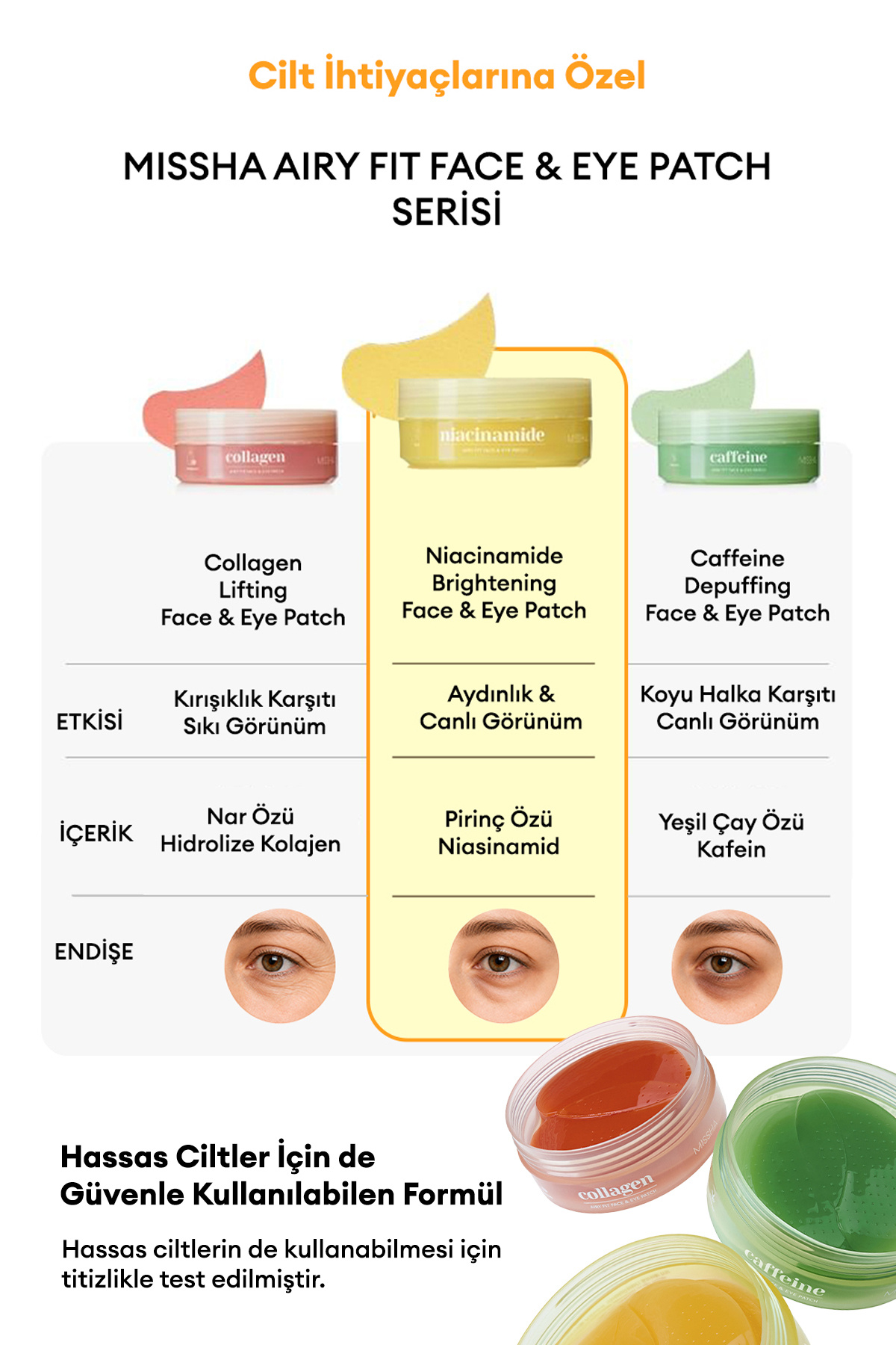 Aydınlatıcı Çok Amaçlı Göz Çevresi Maskesi Airy Fit Niacinamide Brightening Face&Eye Patch — 9552 — تصویر 9 از 9