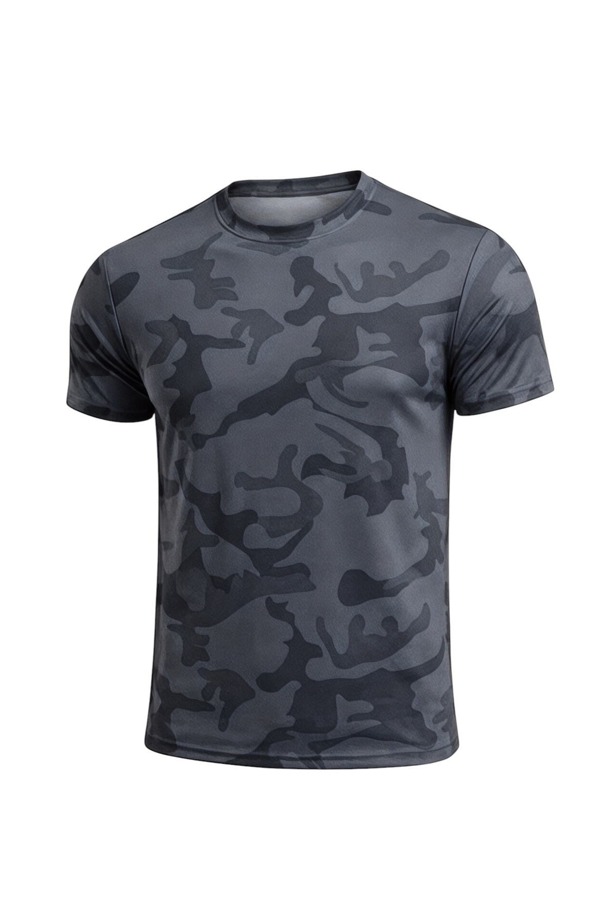 SERABLANKA Erkek Nem Emici Hızlı Kuruma Atletik Teknik Kamuflaj Desenli Spor T-shirt görsel 4