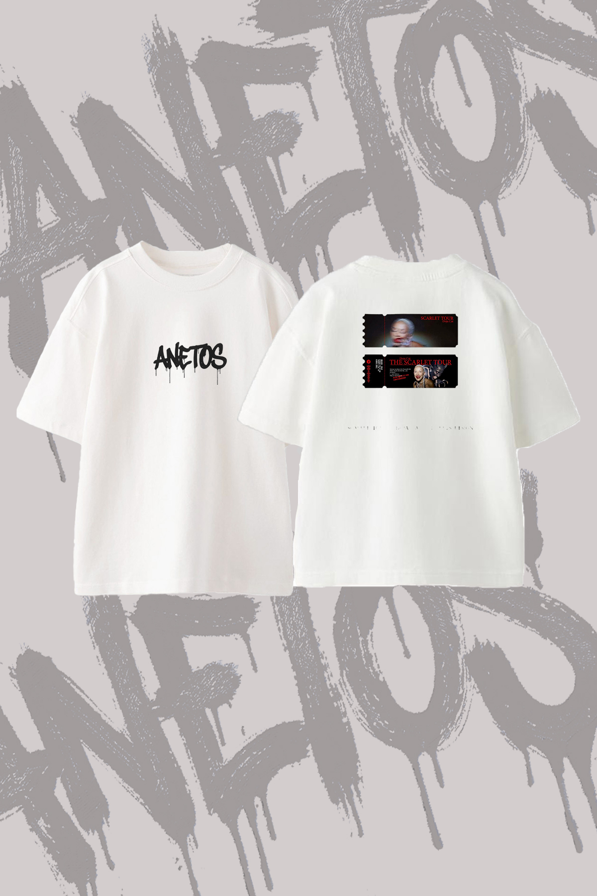 Anetos Doja Cat Scarlet Design Back Printed Cotton White Oversize T-Shirt