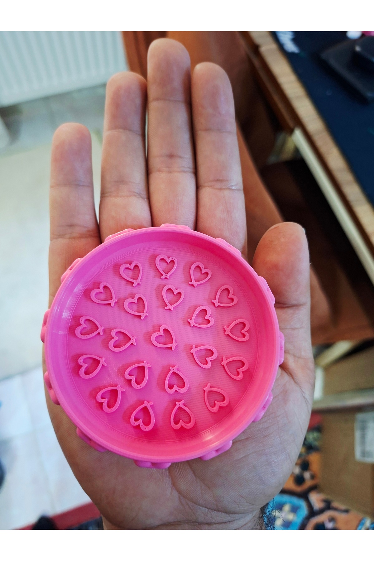 2'li Makyaj Fırçası Temizleme Aparatı Pembe Kalpli - 8 cm Mini Boy fırça dahil değil — makyaj1234 — تصویر 3 از 3