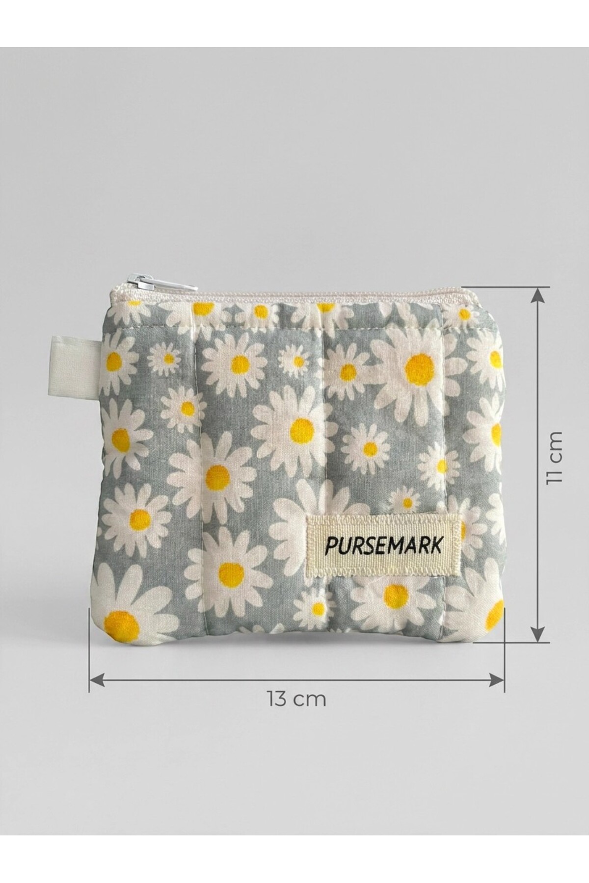 PURSEMARK Papatya Çiçek Desenli El Yapımı Küçük Cüzdan görsel 4