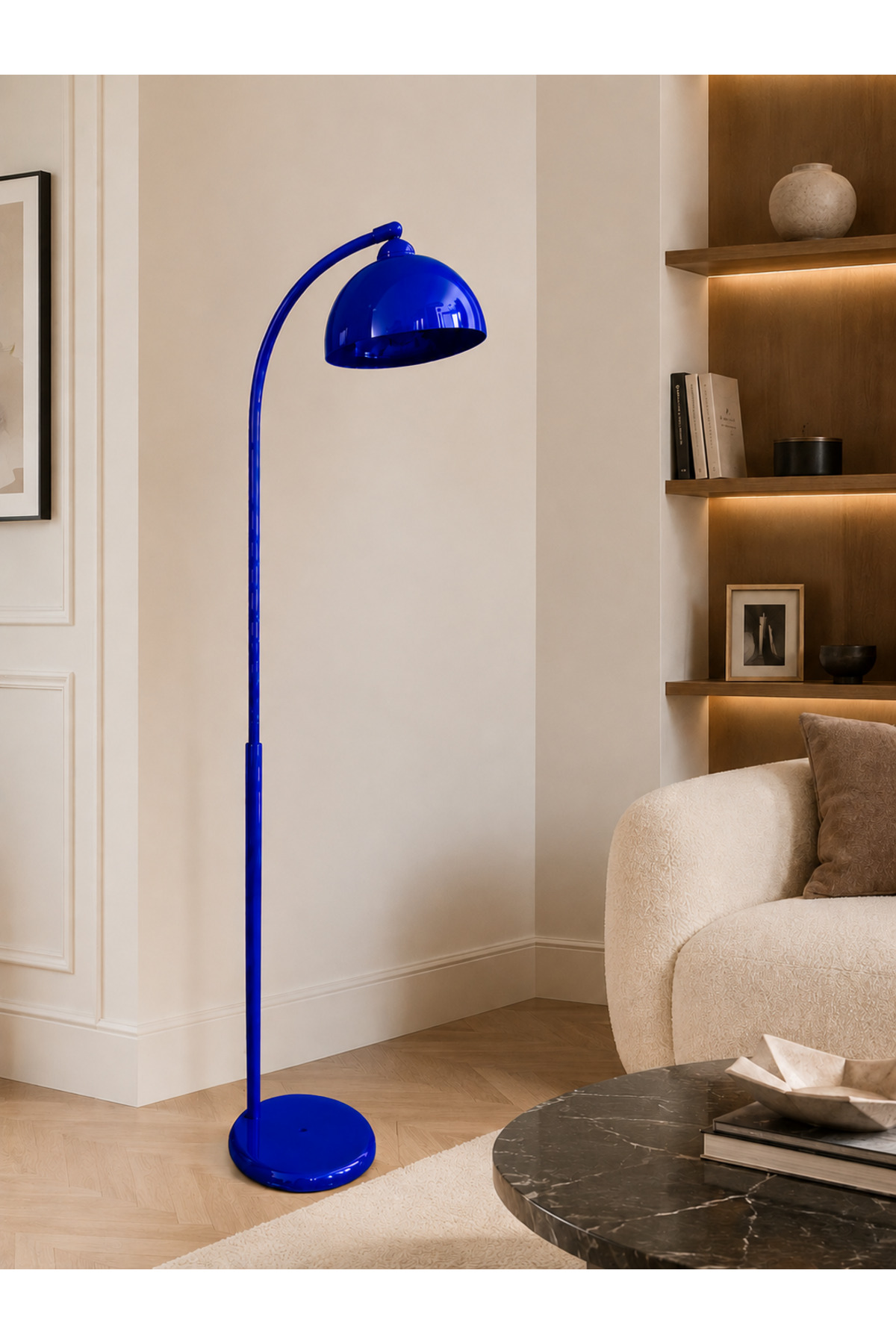 NEBULA Blue Color Metal Retro Moving Head Lamp-Modern Living Room Lighting- Decorative Corner Lamp with Curved Head