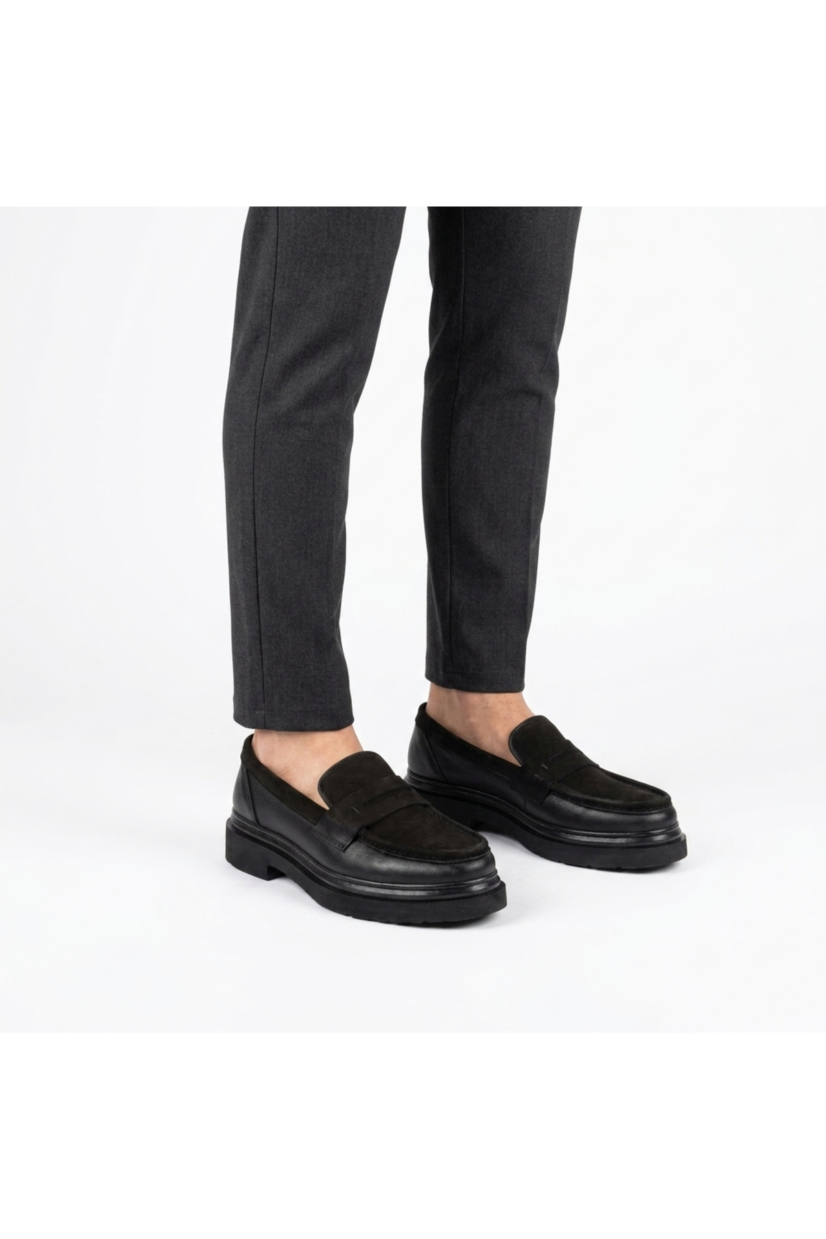 Martinetto HAKİKİ DERİ & NUBUK YENİ SEZON ERKEK LOAFER AYAKKABI - COMFORT POLİ TABAN MRTNBKKAHSYH görsel 3