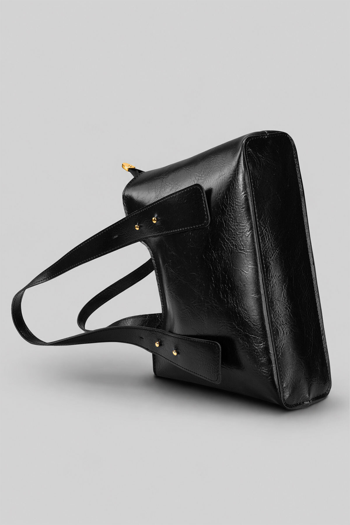 Housebags Siyah Dokulu Kadın Omuz Çantası, Gold Metal Detaylı Fermuarlı Everyday Tote Bag 287 görsel 2