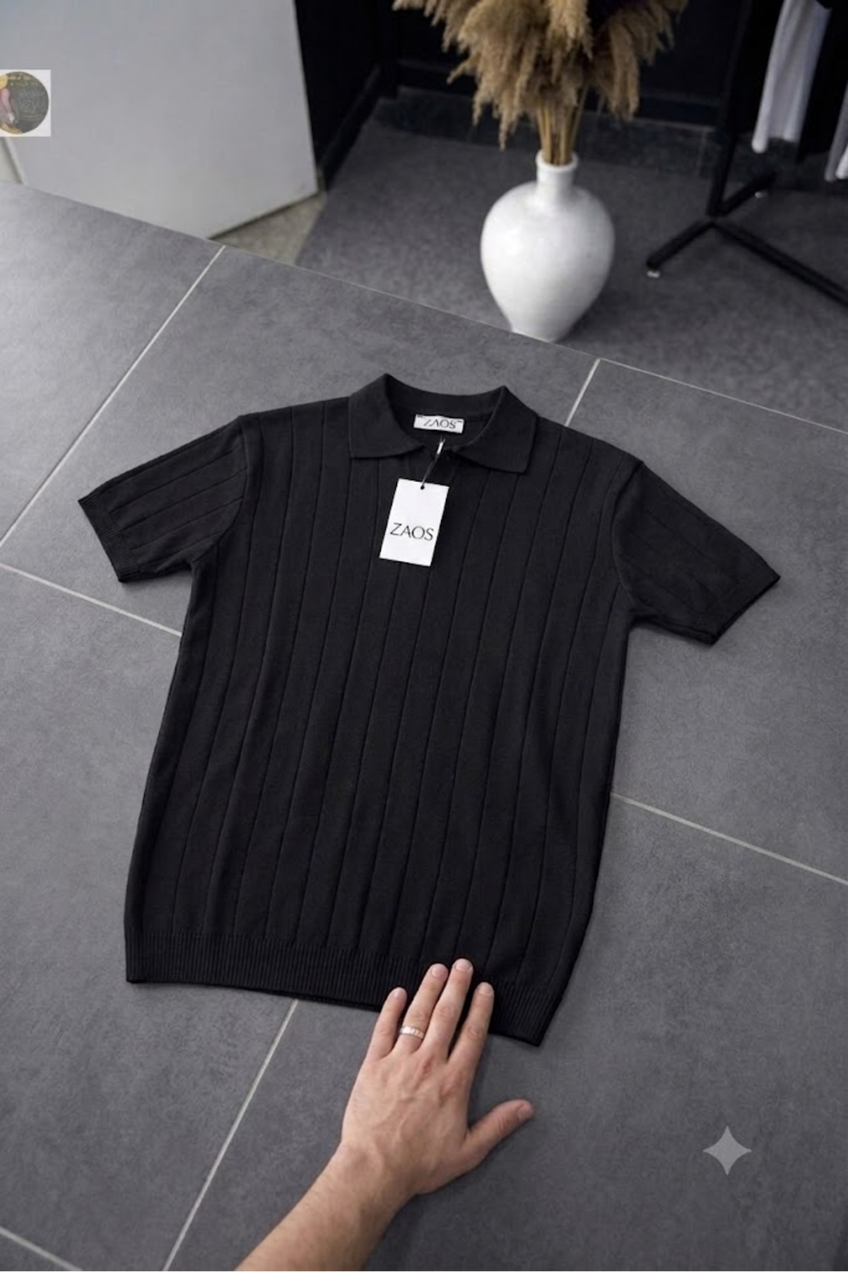 zs zaos fashion Men's Short-Sleeved Summer Knitwear T-Shirt Nurse Collar Basic T-Shirt