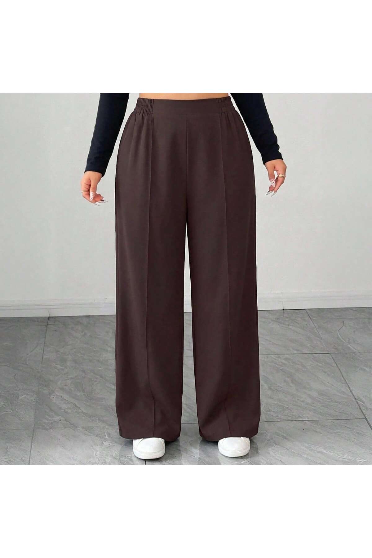tuzu moda BÜYÜK BEDEN PANTOLON LASTİKLİ BÜYÜK BEDEN PENTOLON CIMALI görsel 4