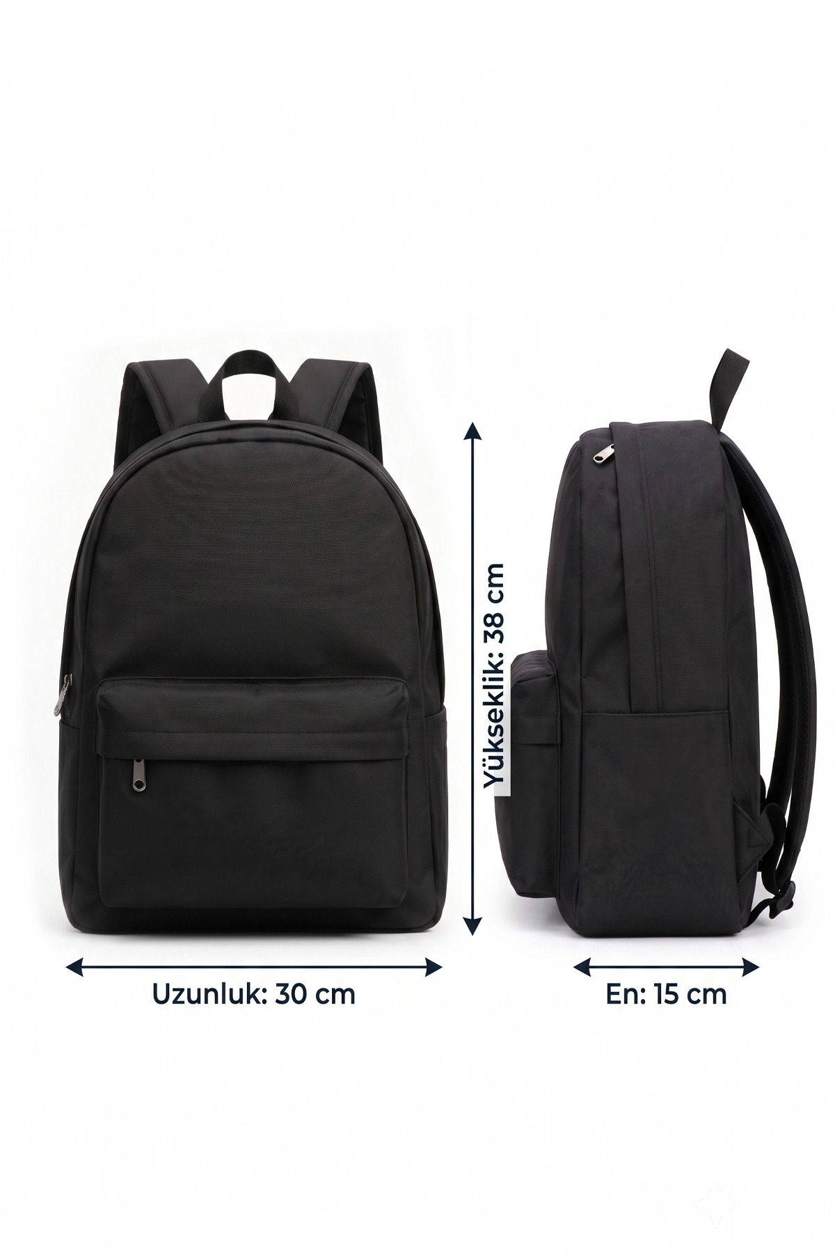 Mypolo Nova Su Geçirmez Siyah Unisex Günlük Sırt Çantası - Şık Seyahat Çantası görsel 6