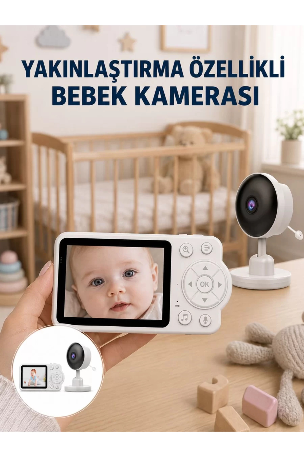 Bebek Monitörü Cry Detection ve HD Gece Görüş Destekli Yeni Nesil