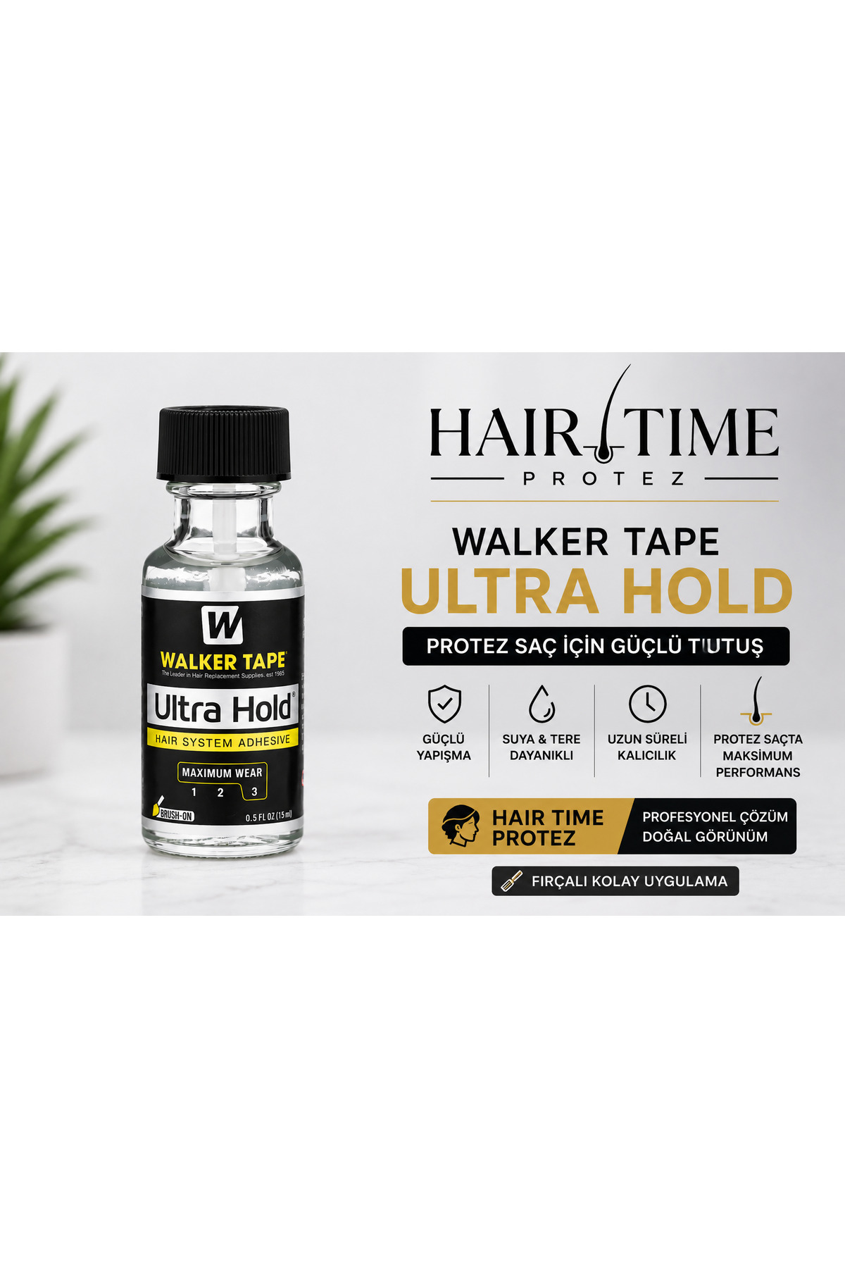 Walker Tape Co. چسب مو/کلاه گیس مصنوعی مایع واکر تیپ اولترا هولد جنرال برندز ۱۵ میلی‌لیتر — HT-WTUH15