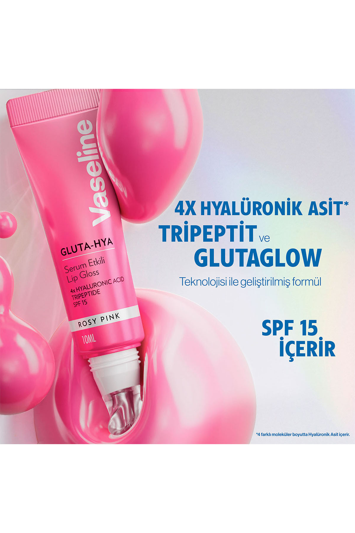 Gluta Hya Serum Etkili Lip Gloss Rosy Pink 10 ml — صورتی SET.UNİ.11682 — تصویر 8 از 9