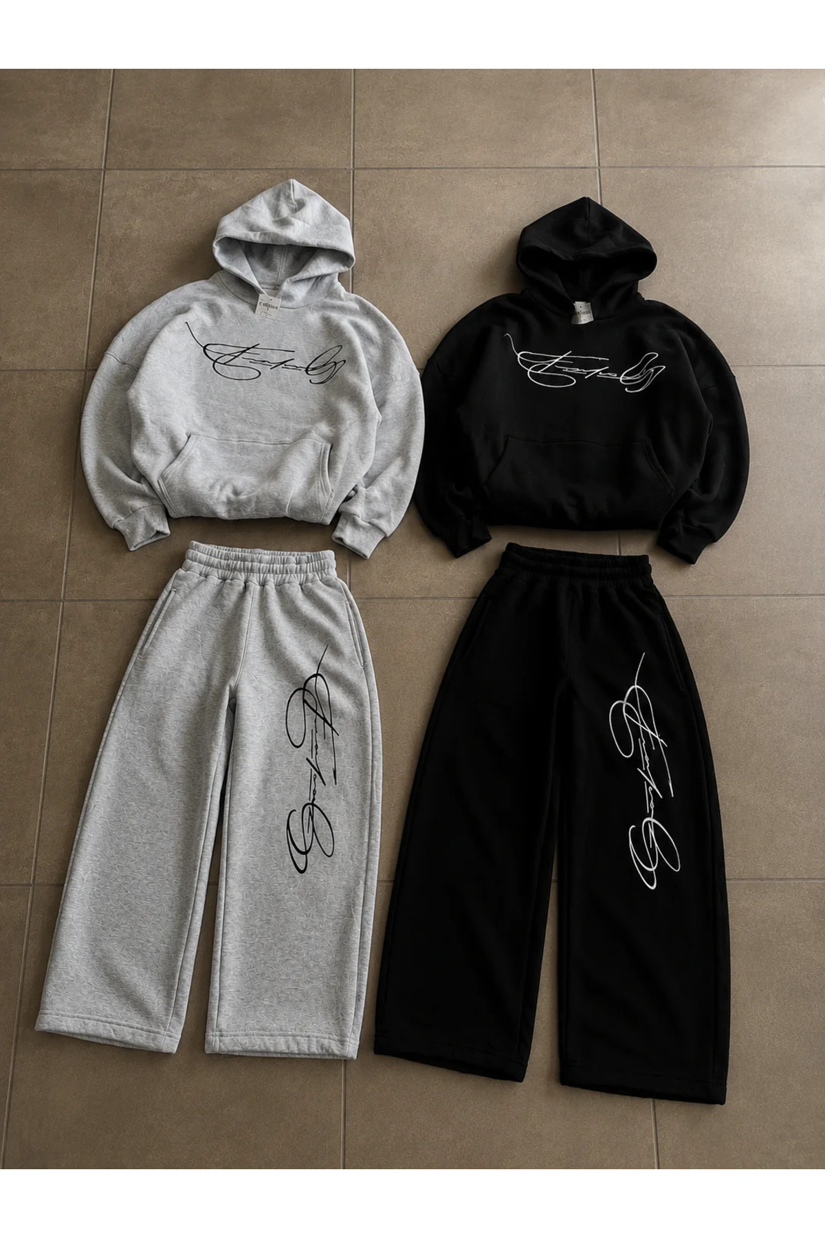 Signature Script Baggy Unisex Eşofman Takım — خاکستری ds9daka91 — تصویر 2 از 2