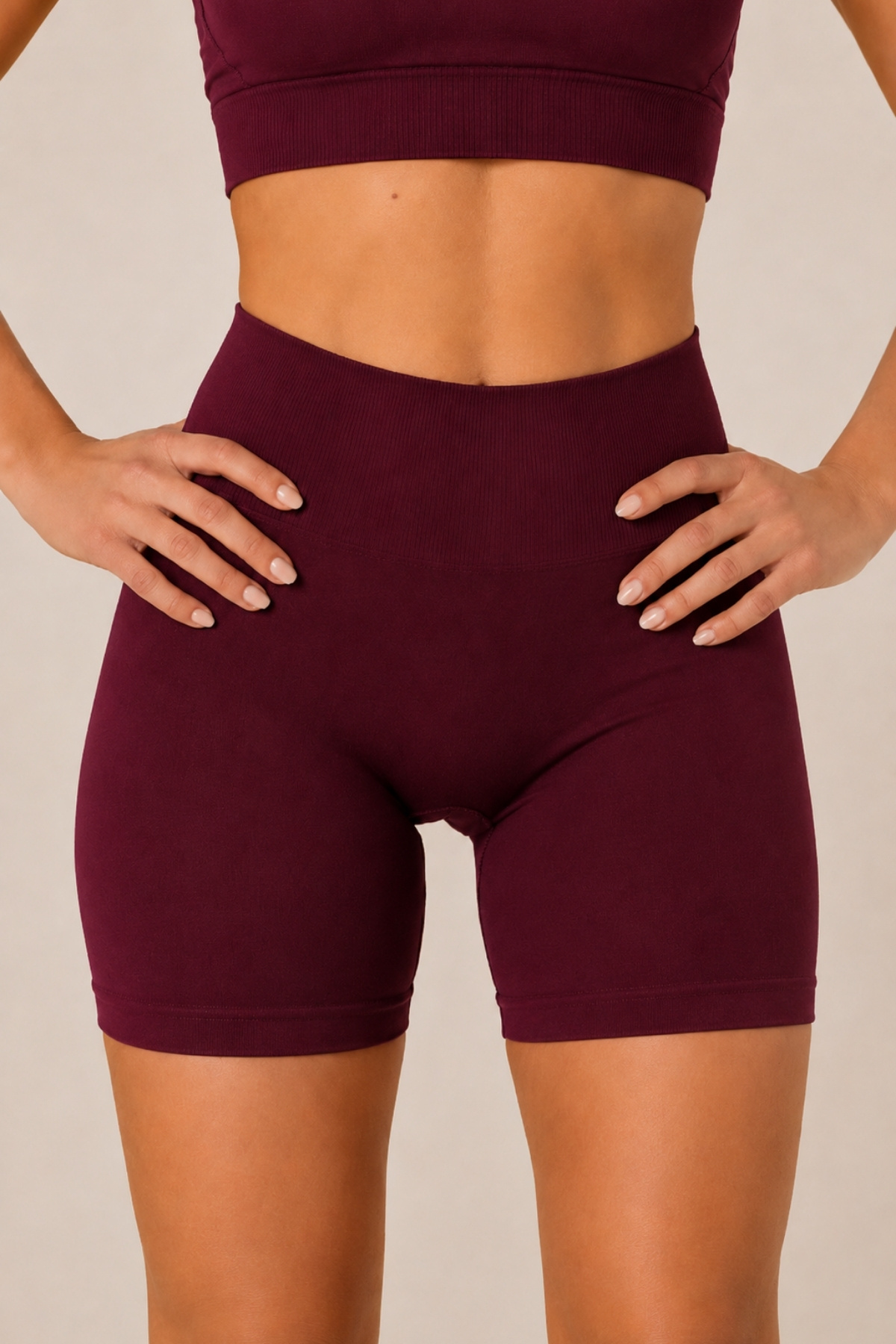 FOREVER MORE Joy Model Yüksek Bel Toparlayıcı Büzgü Detaylı Push Up Seamless Kısa Şort Tayt görsel 2