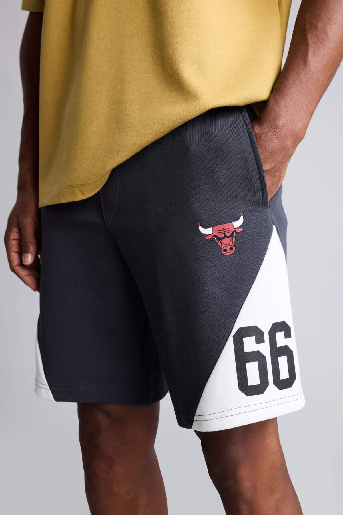 DeFacto NBA Lisanslı Chıcago Bulls Standart Fit Şort H4494AX26AU görsel 5
