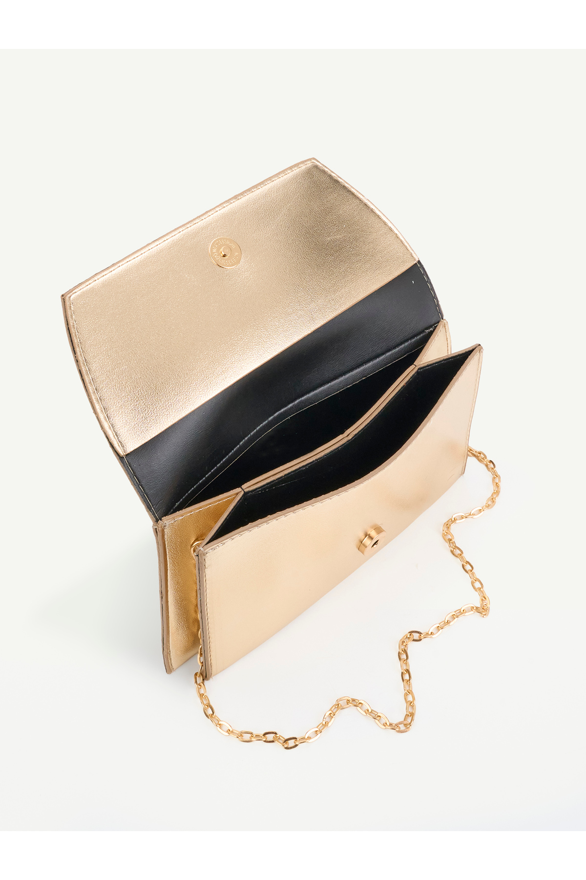 MYSTOBAG Sisi Mıknatıs Detaylı Zincir Askılı Kapaklı Kadın El ve Omuz Çantası - Şık Clutch Portföy görsel 3