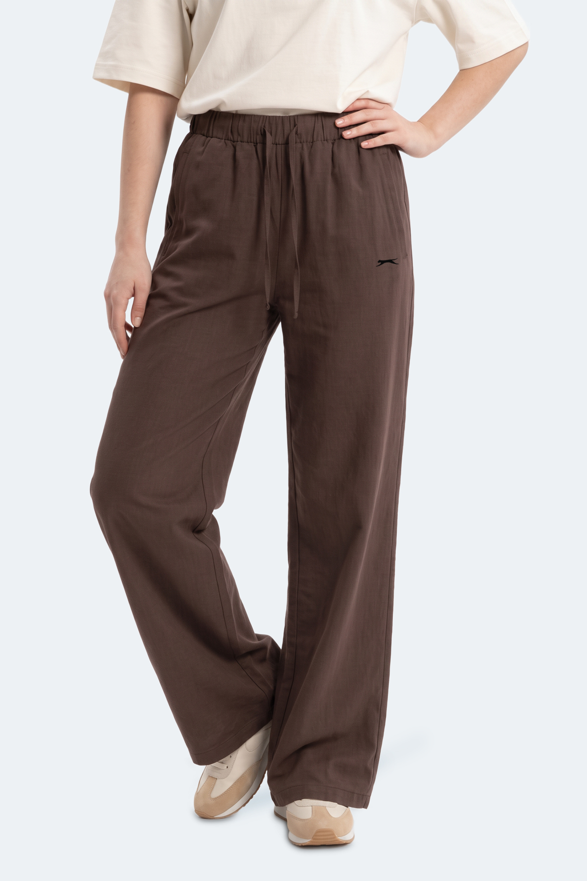 Slazenger SUNFLOWER Kadın Bol Paça Kahve Eşofman Altı görsel 6