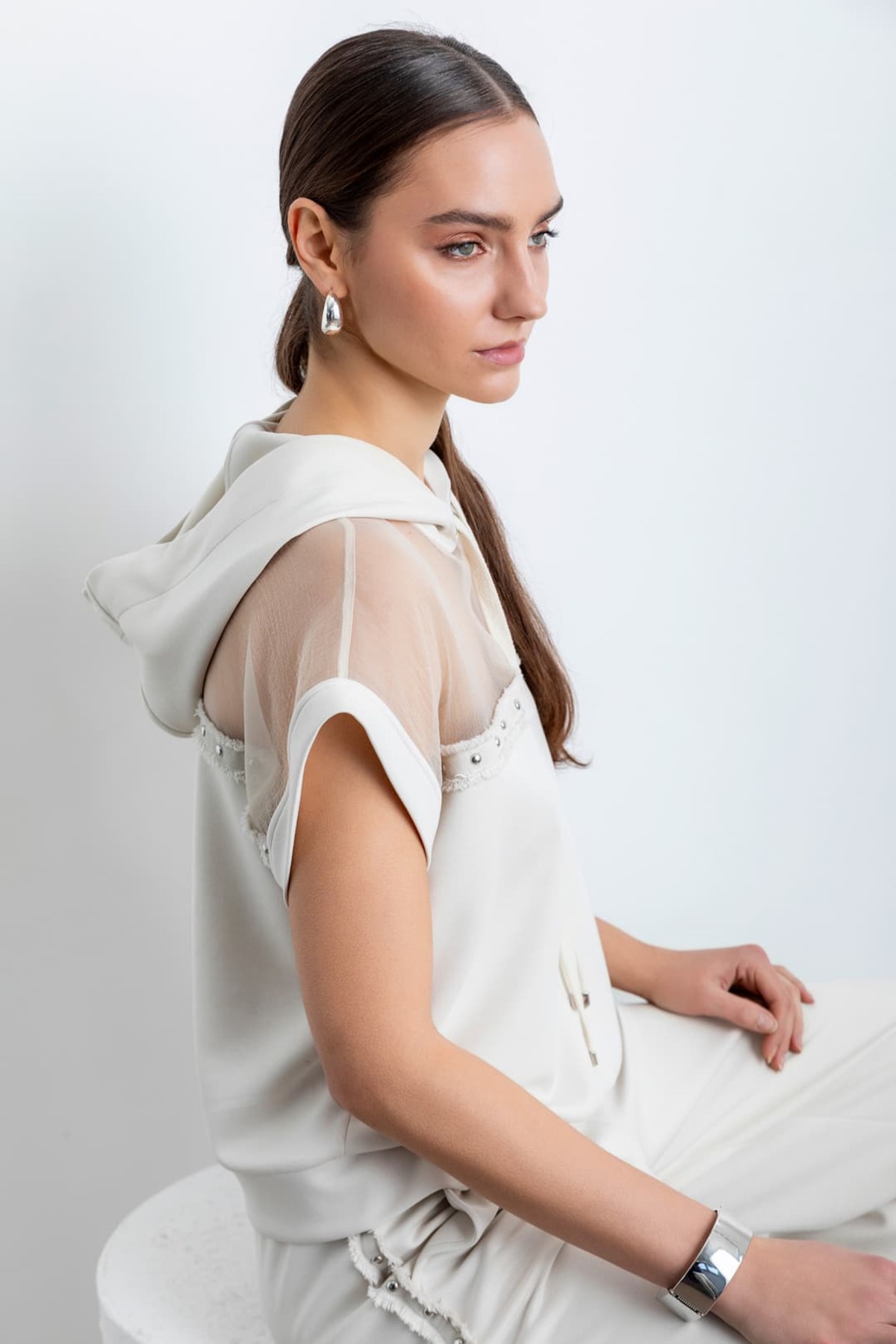 KASHA 26YS004 Modal Organze Garnili Sweat görsel 2