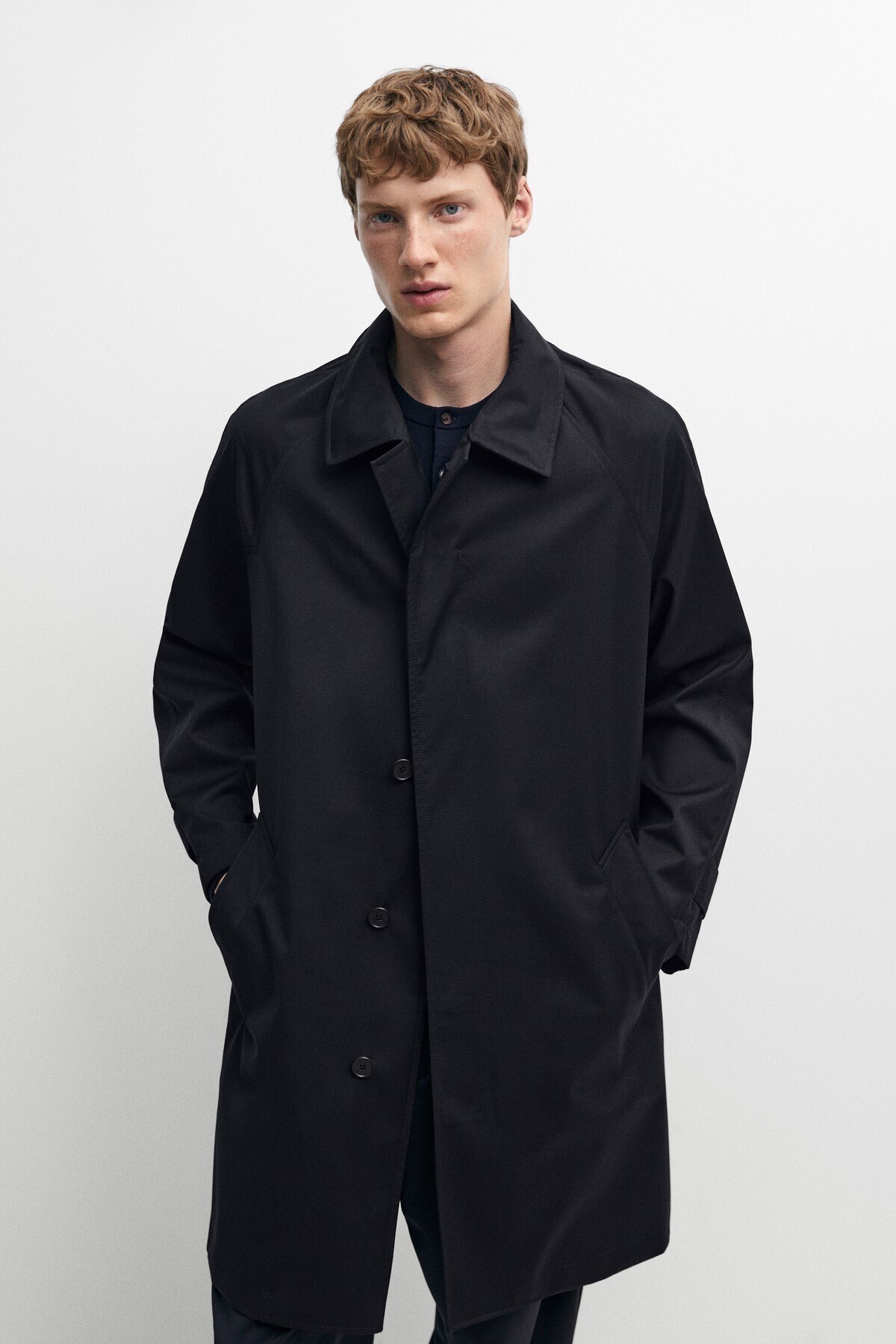 Massimo Dutti %100 yün trençkot görsel 2