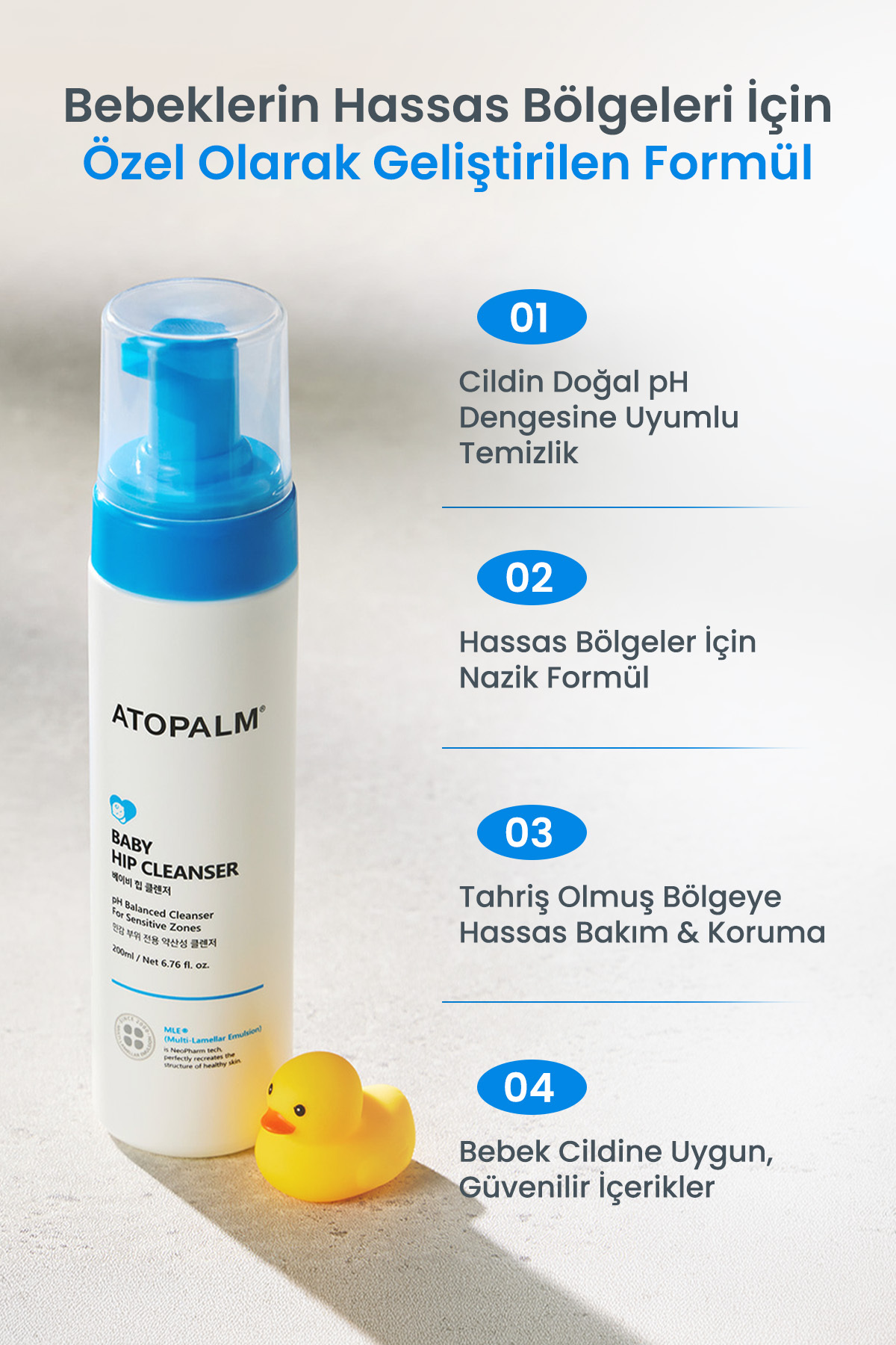 Bebeklere Özel, Cildi Nemlendiren&Koruyan Hassas Bölge Temizleme Köpüğü Baby Hip Cleanser — 9699 — تصویر 4 از 9