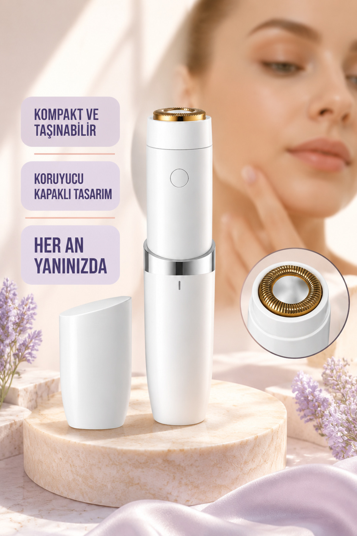 Kadın Mini Yüz Tüy Alma Cihazı – Kablosuz Elektrikli Yüz Epilatörü, Kaş ve Üst Dudak Tüy Temizleyici — rabera2773738 — تصویر 2 از 4