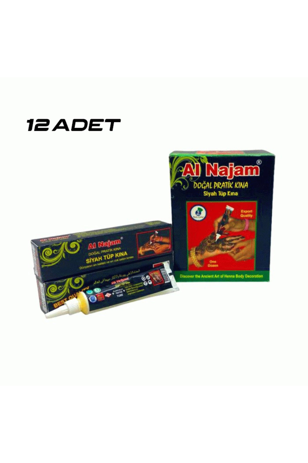 12 Adet Al Najam Siyah Tüp Kına 30gr Bx40 — MI16-KRTL4887Gok150678 — تصویر 2 از 2