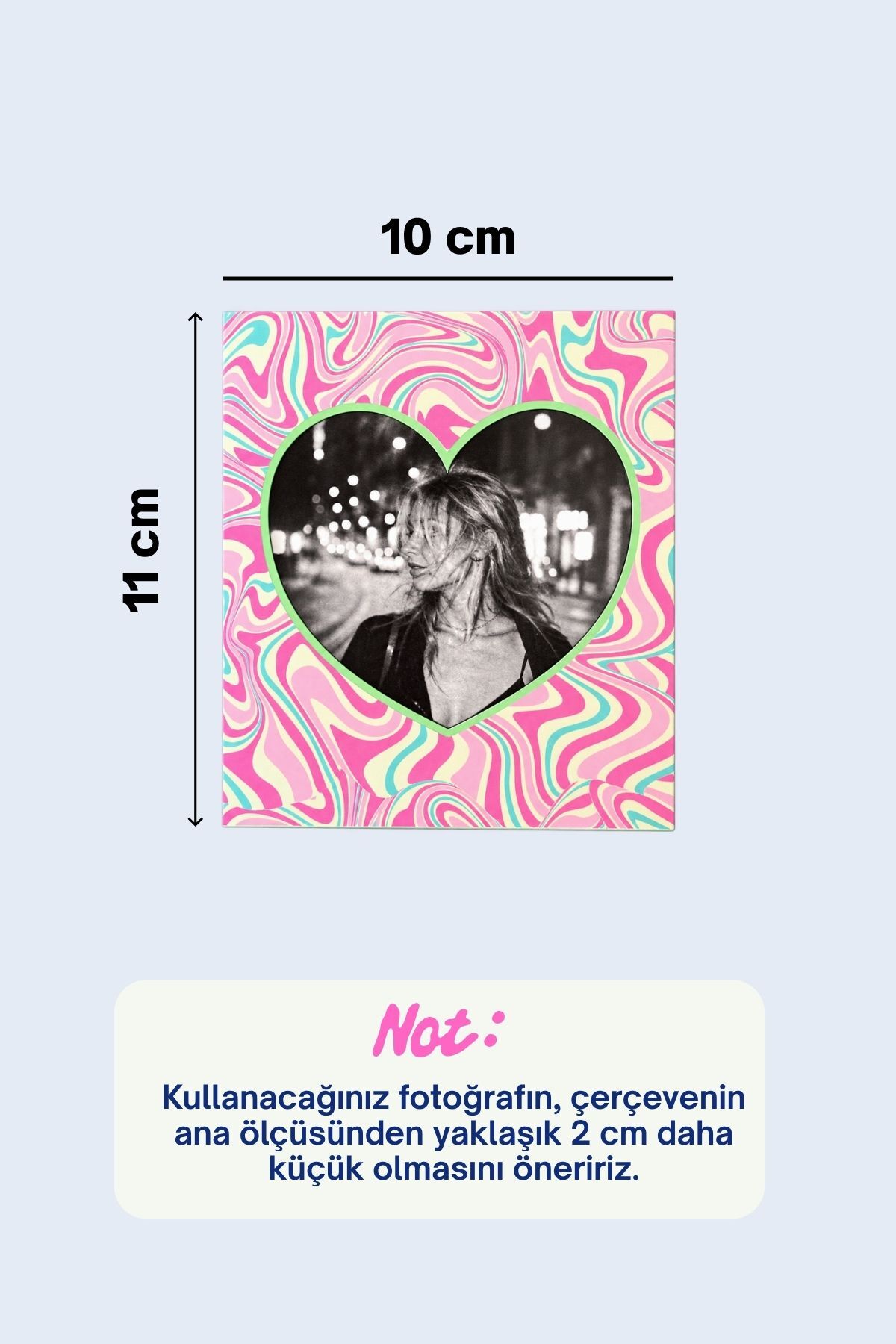 Soyut Dalgalı Magnet Fotoğraf Çerçevesi – Kalpli