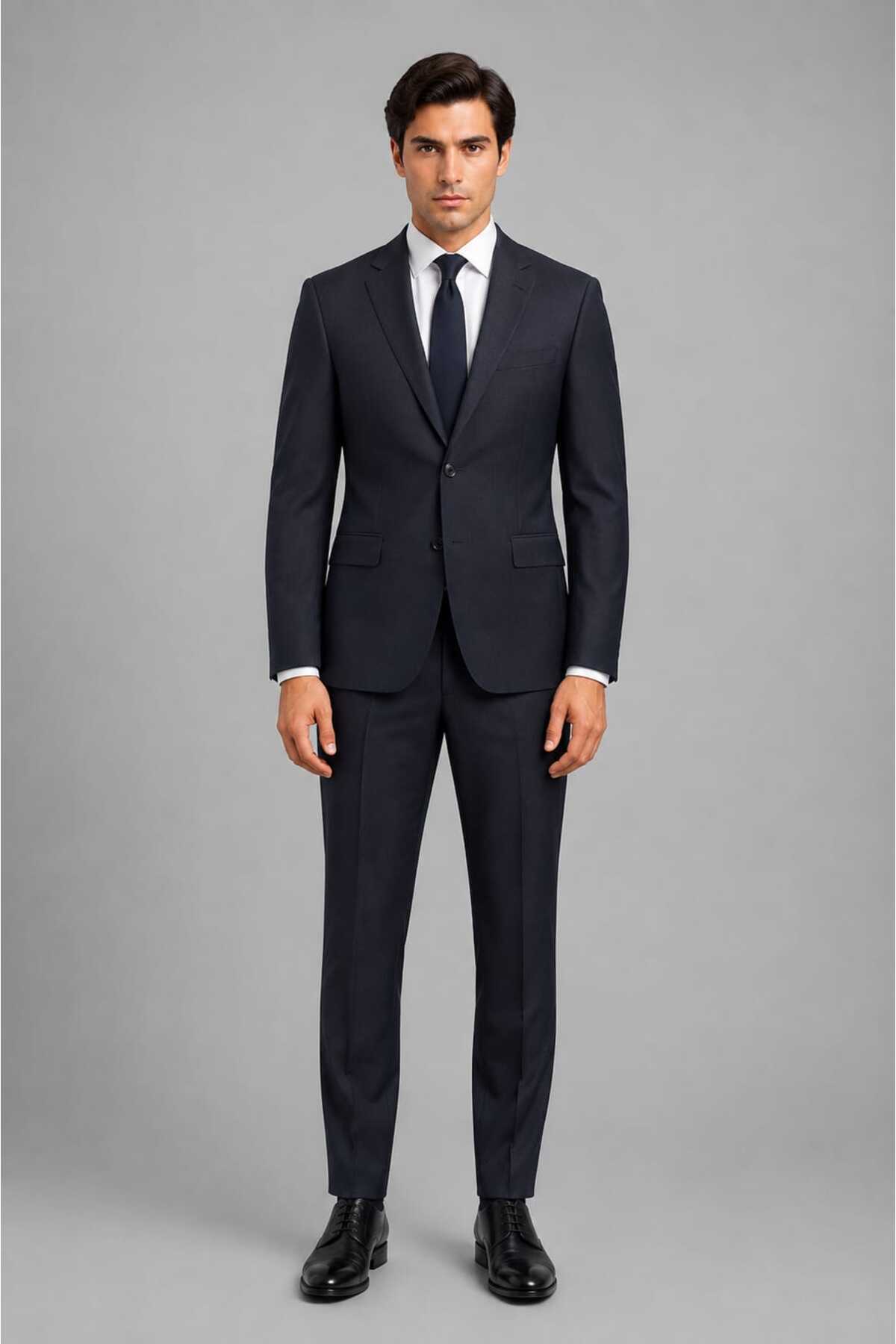 Slim Fit 140's Lacivert Takım Elbise Beden: 46-48-50-52-54-56-58 — سرمه‌ای TK-106