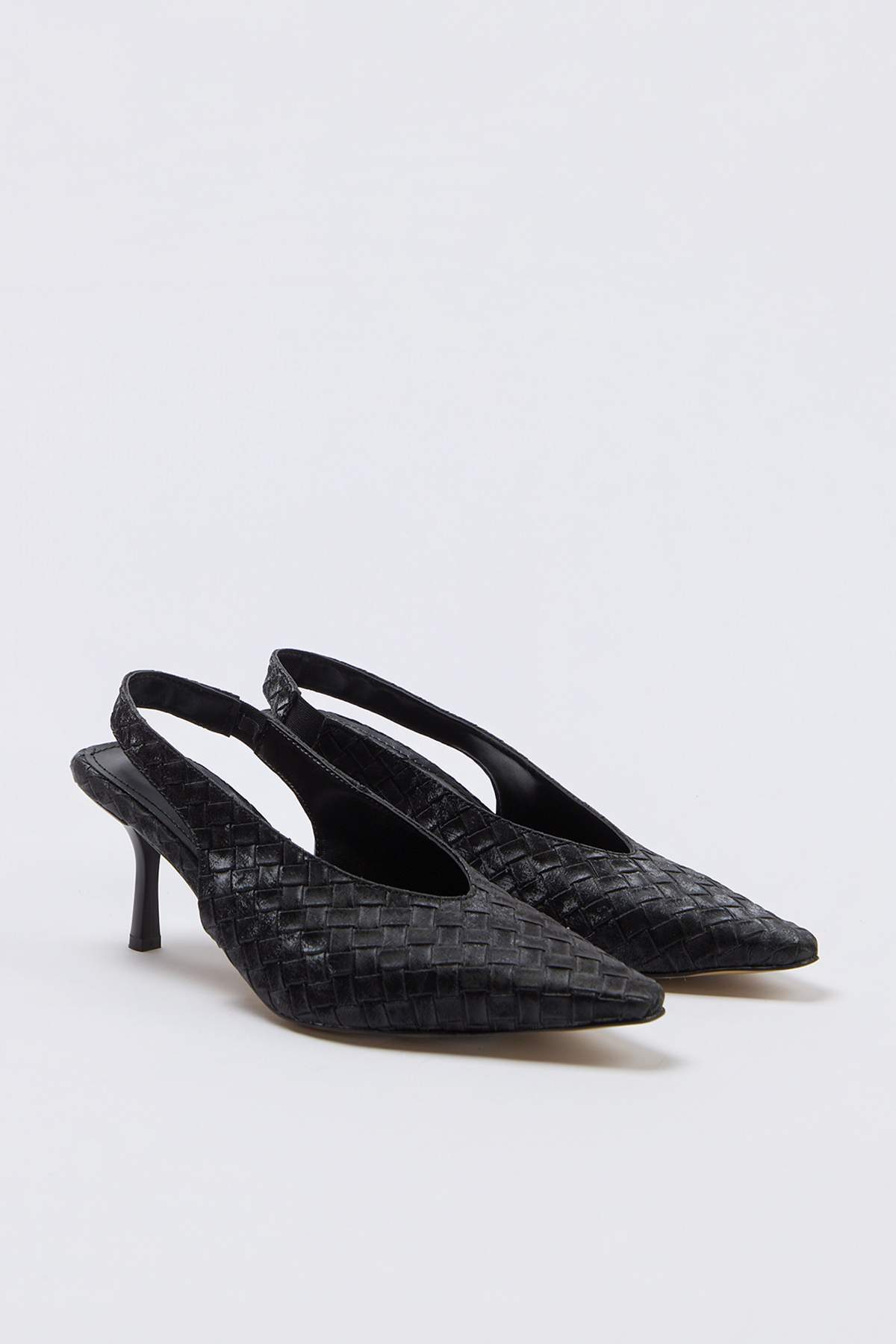【shushu266226】No.3 Trendyolmilla Shoes Siyah Örgü Detaylı 6,5 cm Kadın İnce Topuklu