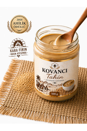 KOVANCI GIDA Tahin Taş Değirmende Çifte Kavrulmuş 500 g AHİLİK Ödüllü