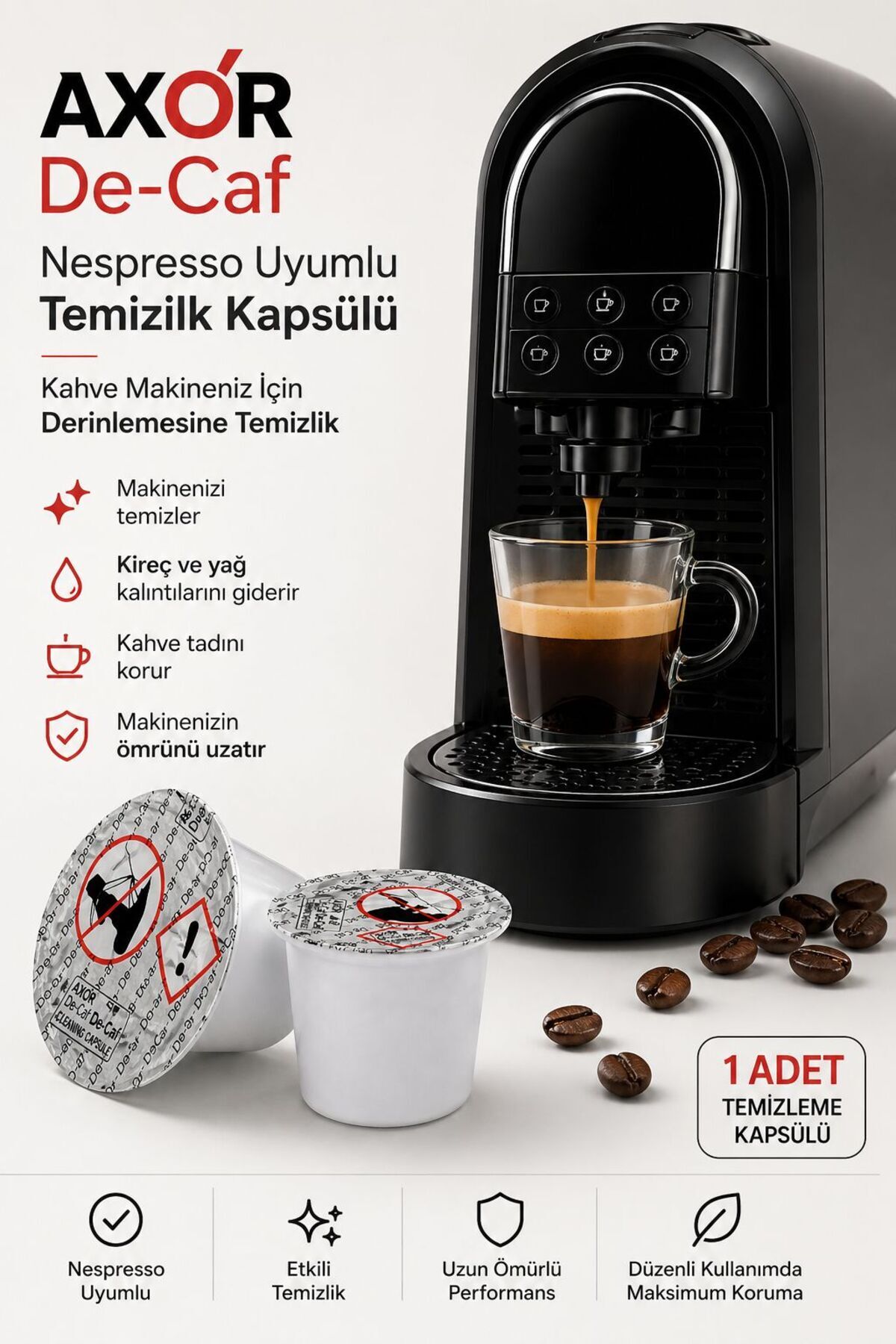 【希少】CD capsule tone cooking YCSP-00060 AXOR De-Caf Nespresso Uyumlu Temizlik Kapsülü 1 Adet | Kahve