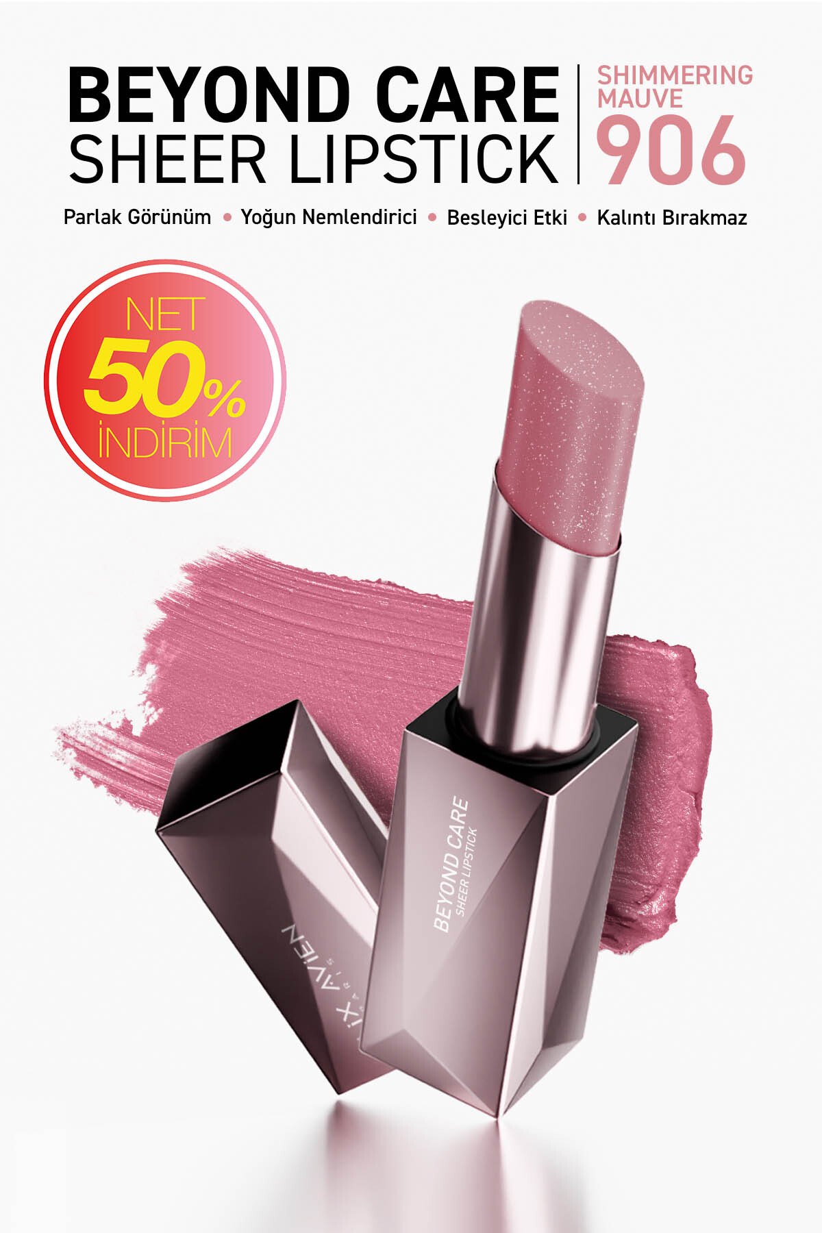 Alix Avien Beyond Care Sheer Lipstick 906 - Shimmering Mauve - Yoğun Nemlendirici Besleyici Etki - Parlak Ruj - Fiyatı, Yorumları