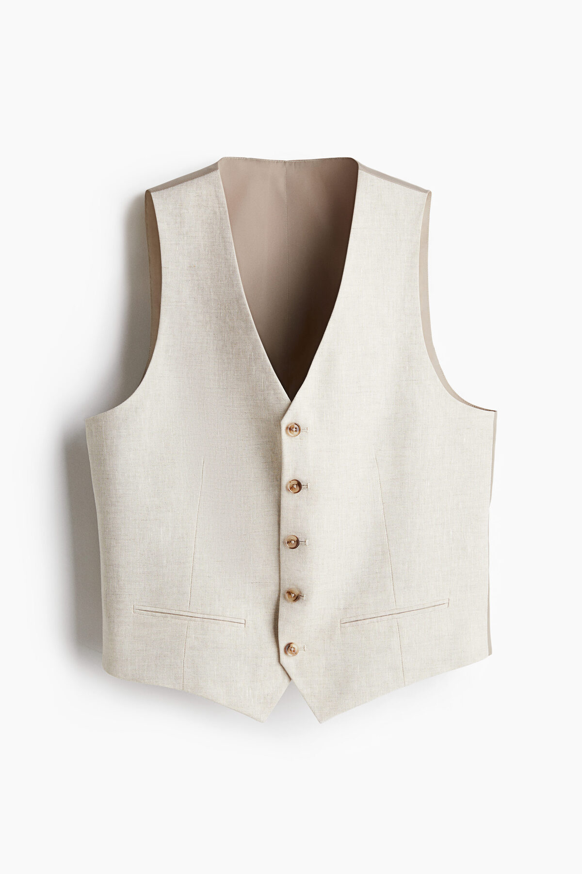 H&M Keten Takım Yeleği Slim Fit
