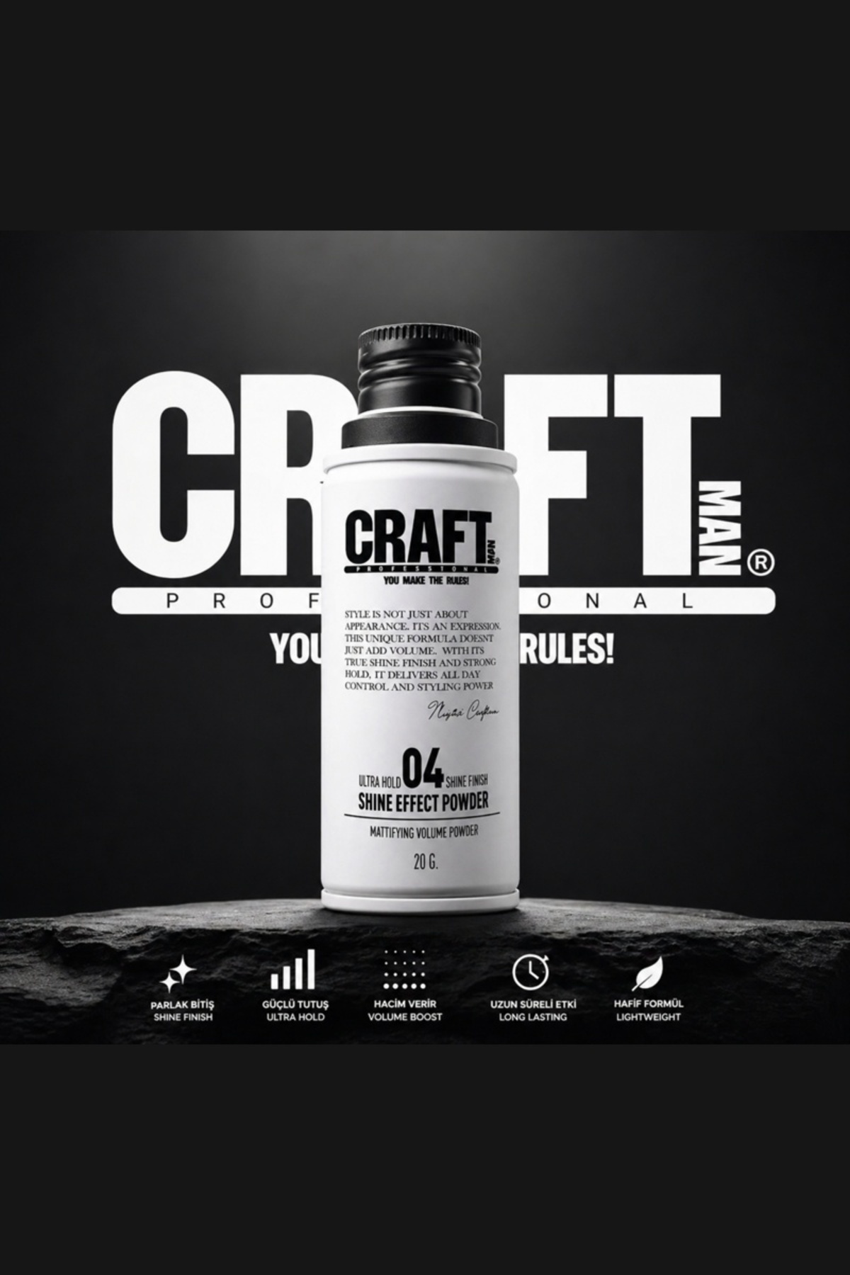 Craft Pudra Wax Ekstra Parlak Görünüm Kalıcı Hacim ve Güçlü Saç Sabitleyici — CLR03