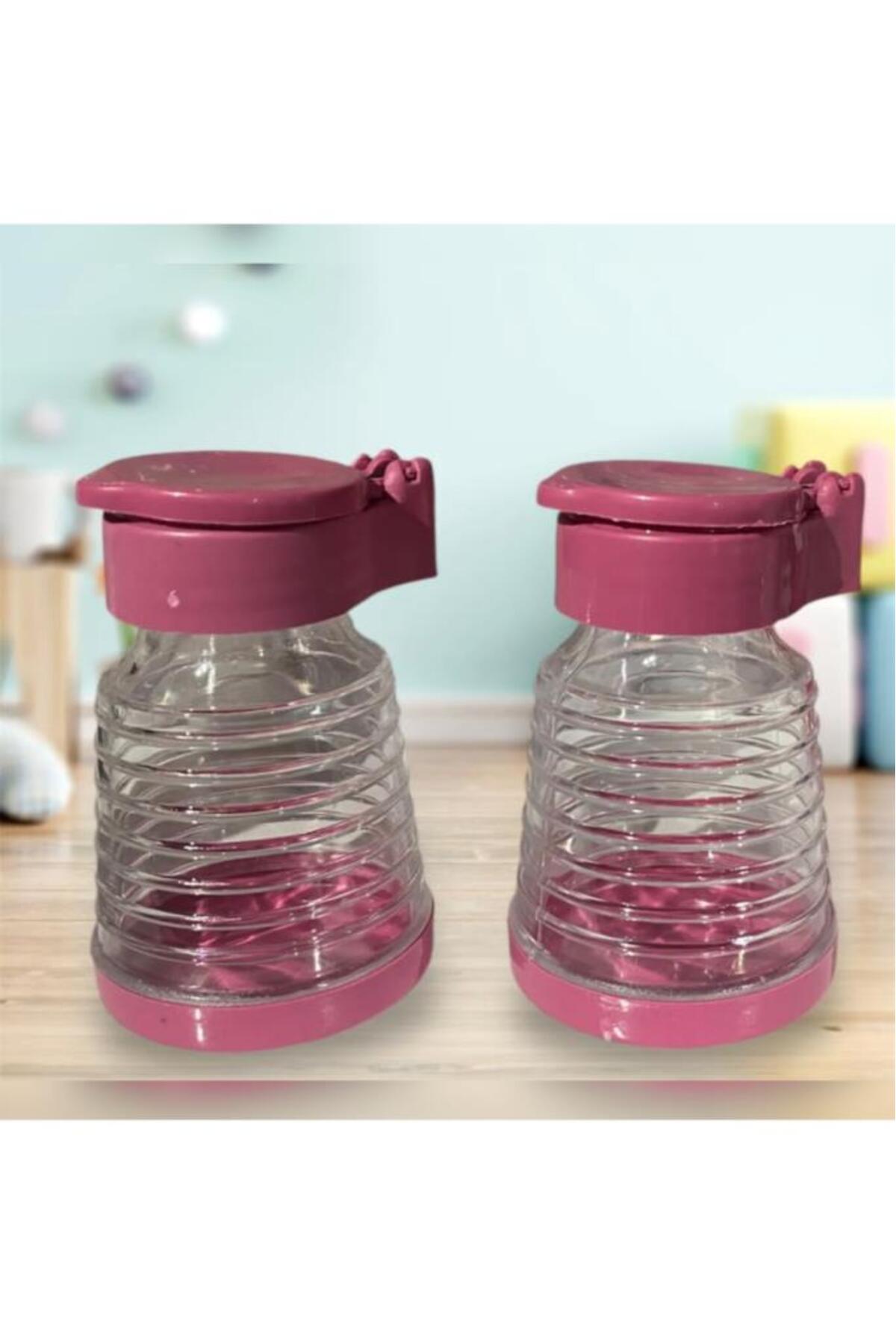 abnturk Zikzaklı Pembe Plastik Nemden Etkilenmeyen Kapaklı Tuzluk