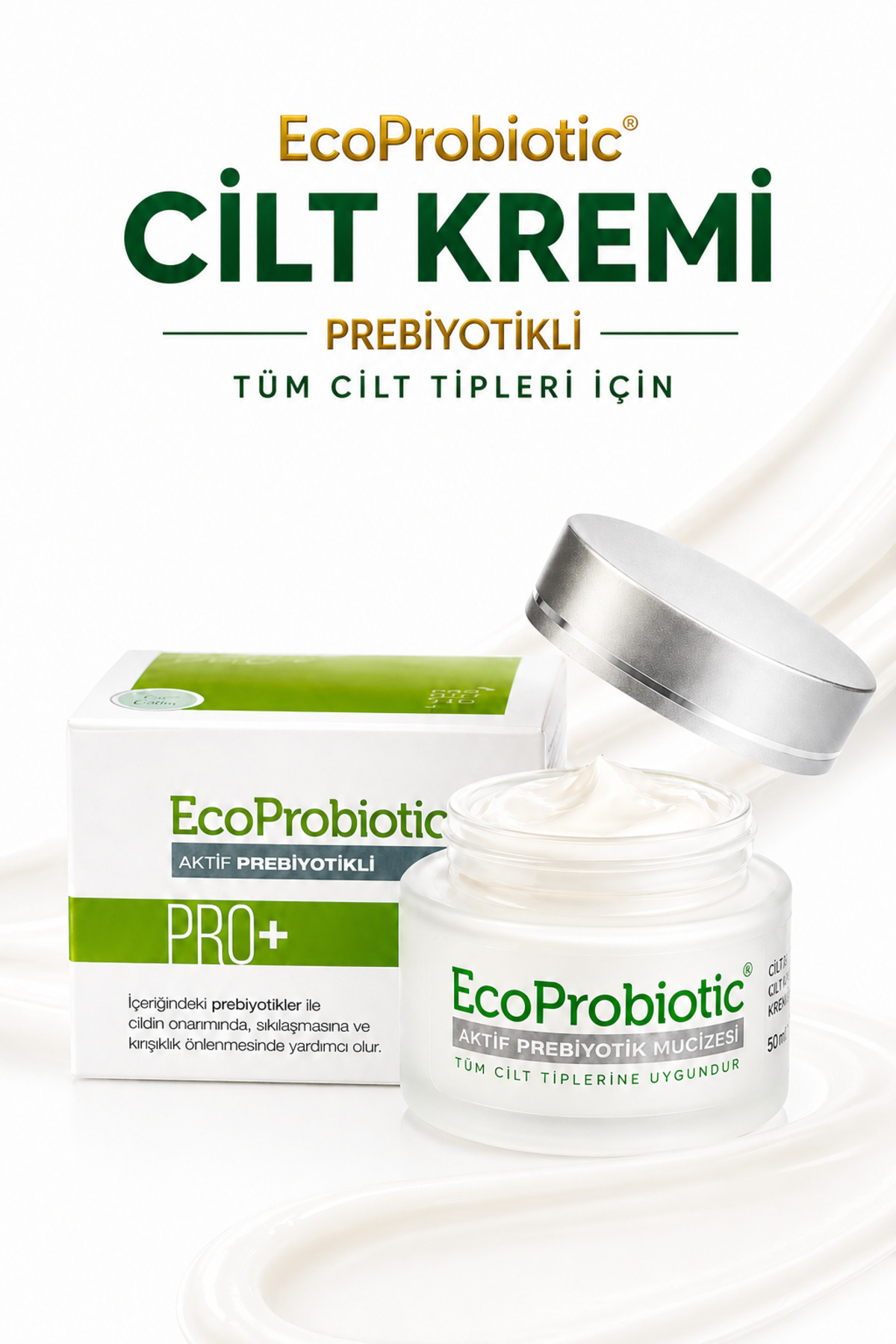 Prebiyotikli Cilt Bakım Kremi 50 ml | Onarıcı & Sıkılaştırıcı (Tüm Ciltler) — ECO10003