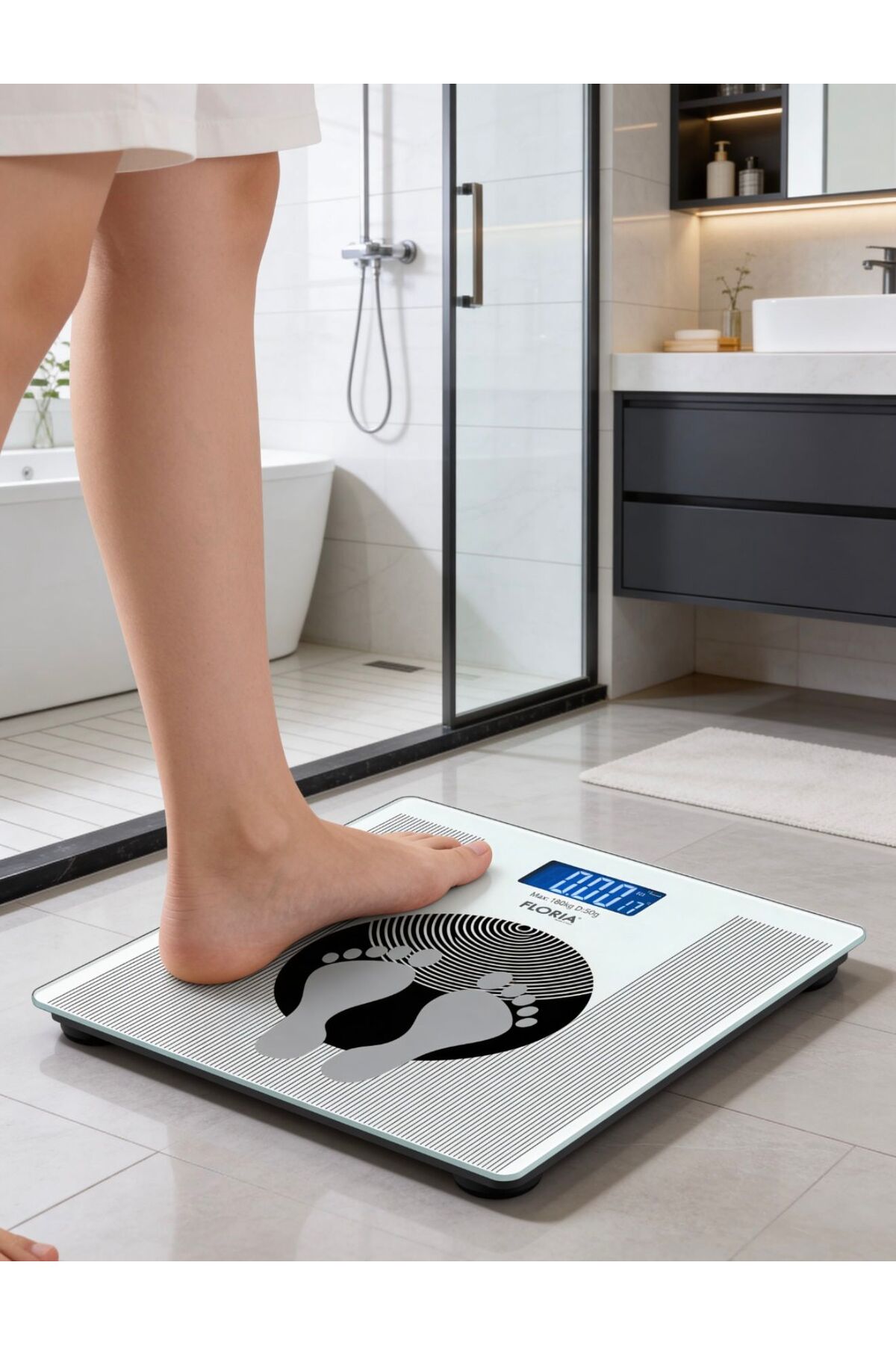 Floria ZLN7682 Dijital Banyo Tartısı LCD Ekran Cam Yüzey - Fiyatı, Yorumları