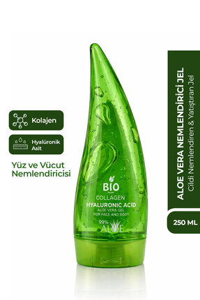 Bio Asia Aloe Vera Jel 250 ml – Kolajen ve Hyalüronik Asit İle Yoğun Nem ve E...