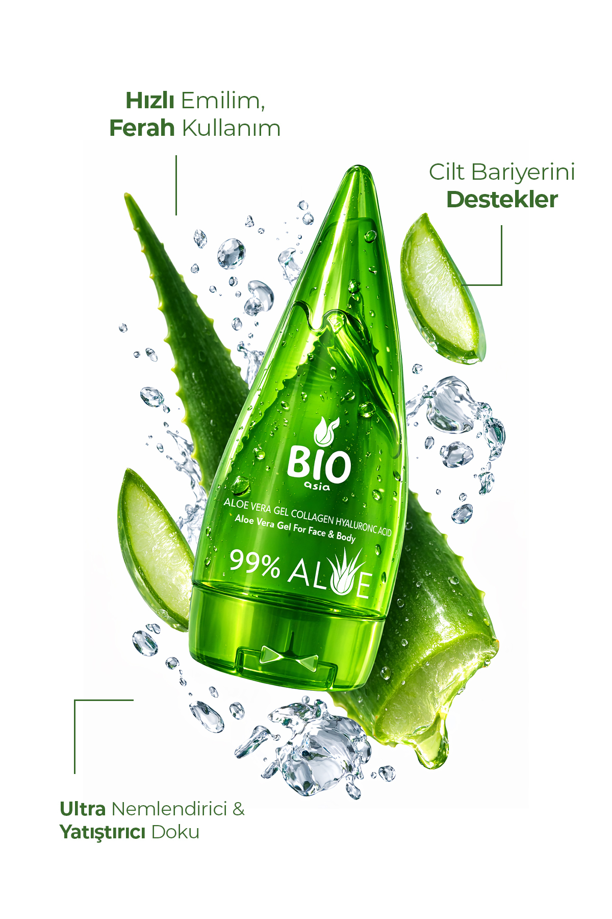 Aloe Vera Jel 120 ml – Cildi Yatıştırıcı, Nemlendirici & Onarıcı Jel Formül — 202003084 — تصویر 3 از 4