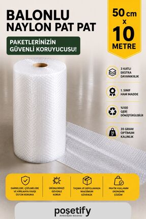 POŞETİFY 50 cm x 10 m Balonlu Naylon Patpat | 1. sınıf | 3 Katlı | 5 m2 | 35 ...