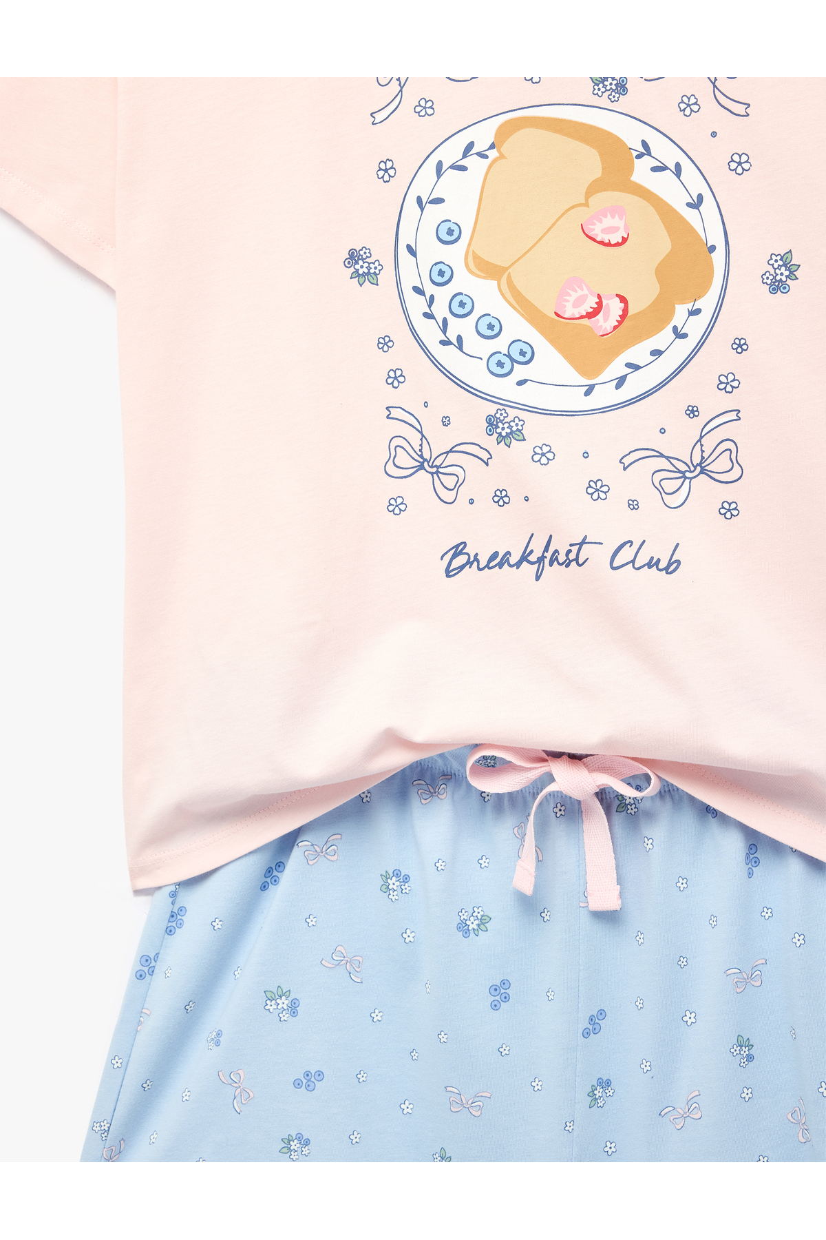 Koton Rahat Kesim Baskılı Pamuklu Şortlu Pijama Takımı görsel 5