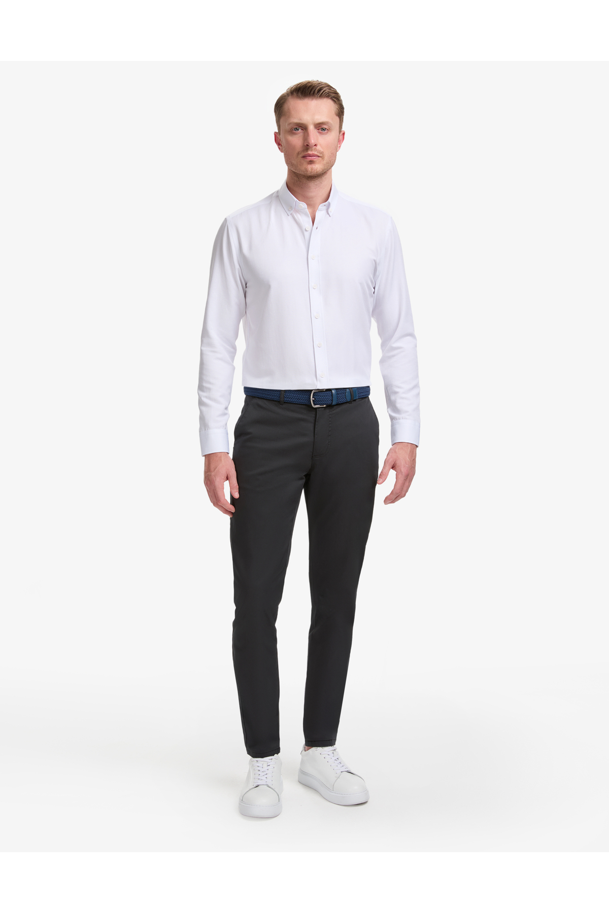 شلوار کتان مشکی اسلیم فیت مدل 50288511-VR046 پیر کاردین شلوار Pierre Cardin