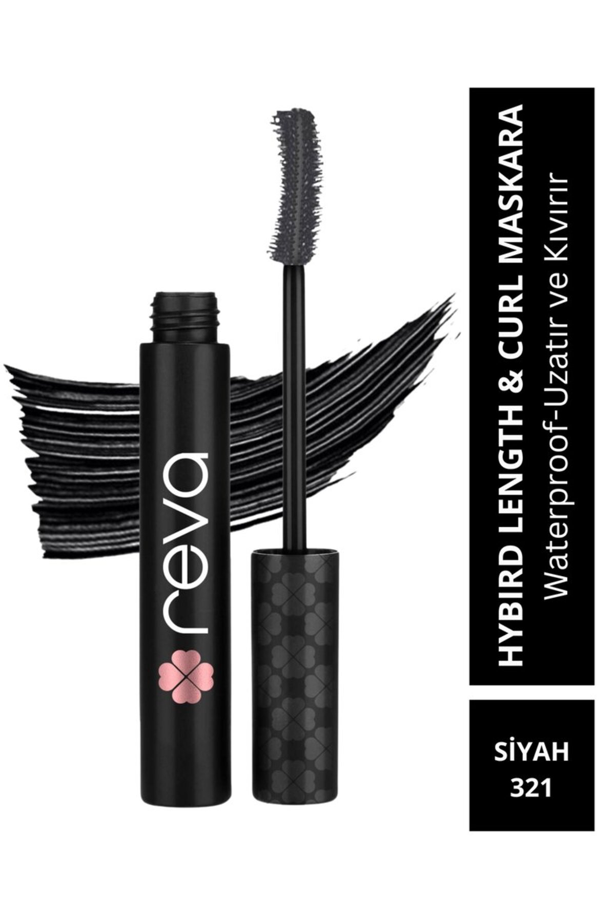 REVA Uzatan Hibrit Maskara - Hybrid Length & Curl Mascara Black - No: 321 - Vegan Temiz Içerik