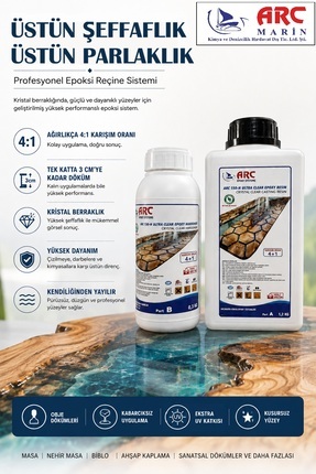 ARCMARİN KİMYA VE DENİZCİLİK HIRDAVAT Arc 150 Ultra Şeffaf Döküm Tipi Kristal...