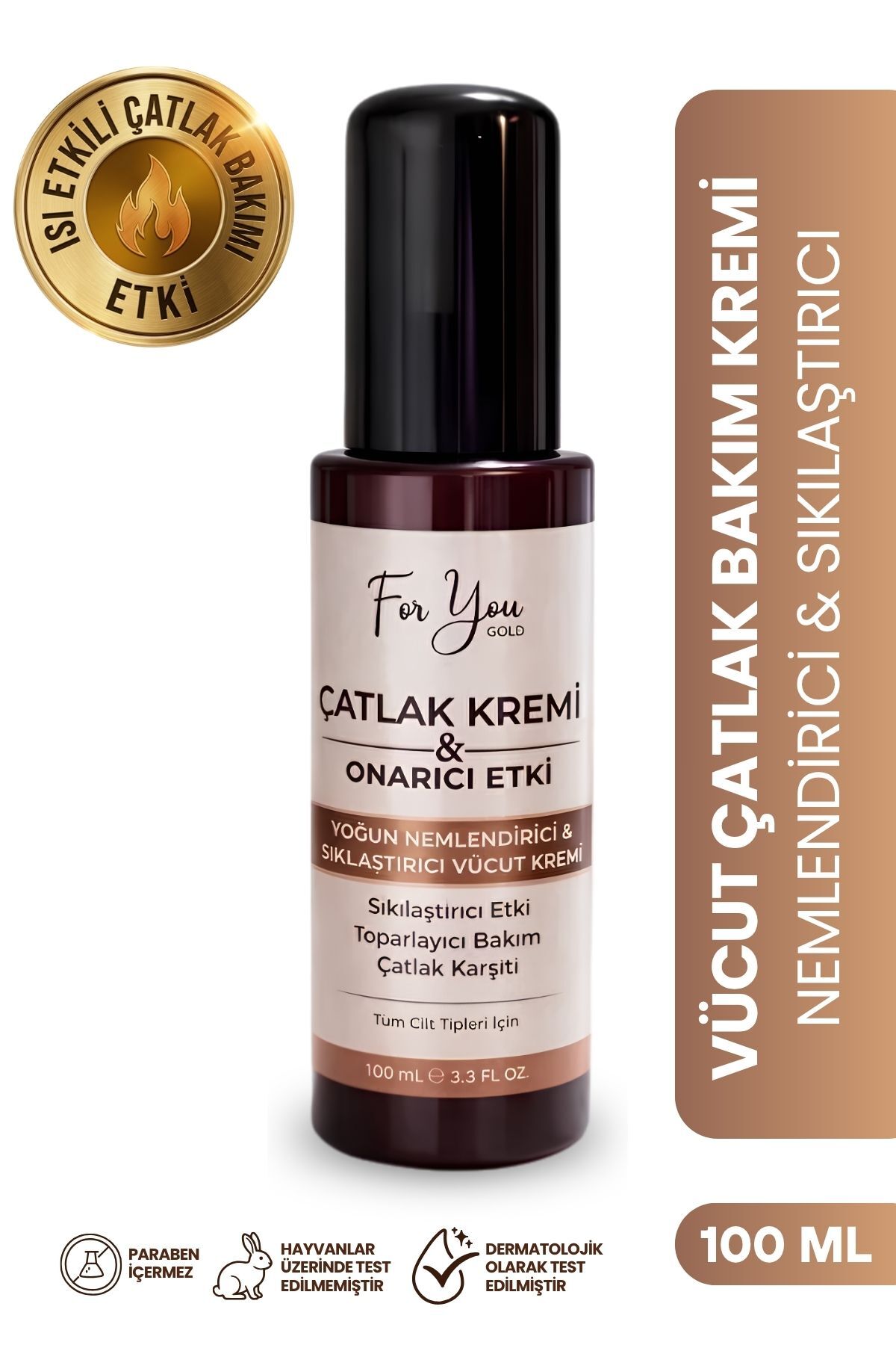 Sıkılaştırıcı & Toparlayıcı Isı Etkili Vücut Çatlak Bakım Kremi | Bölgesel Bakım ve Selülit 100 ml — tümçat — تصویر 3 از 8