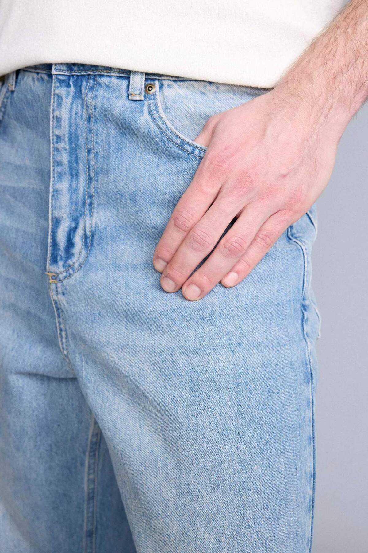 DeFacto %100 Pamuk Baggy Fıt Pantolon H6630AX26SM görsel 4