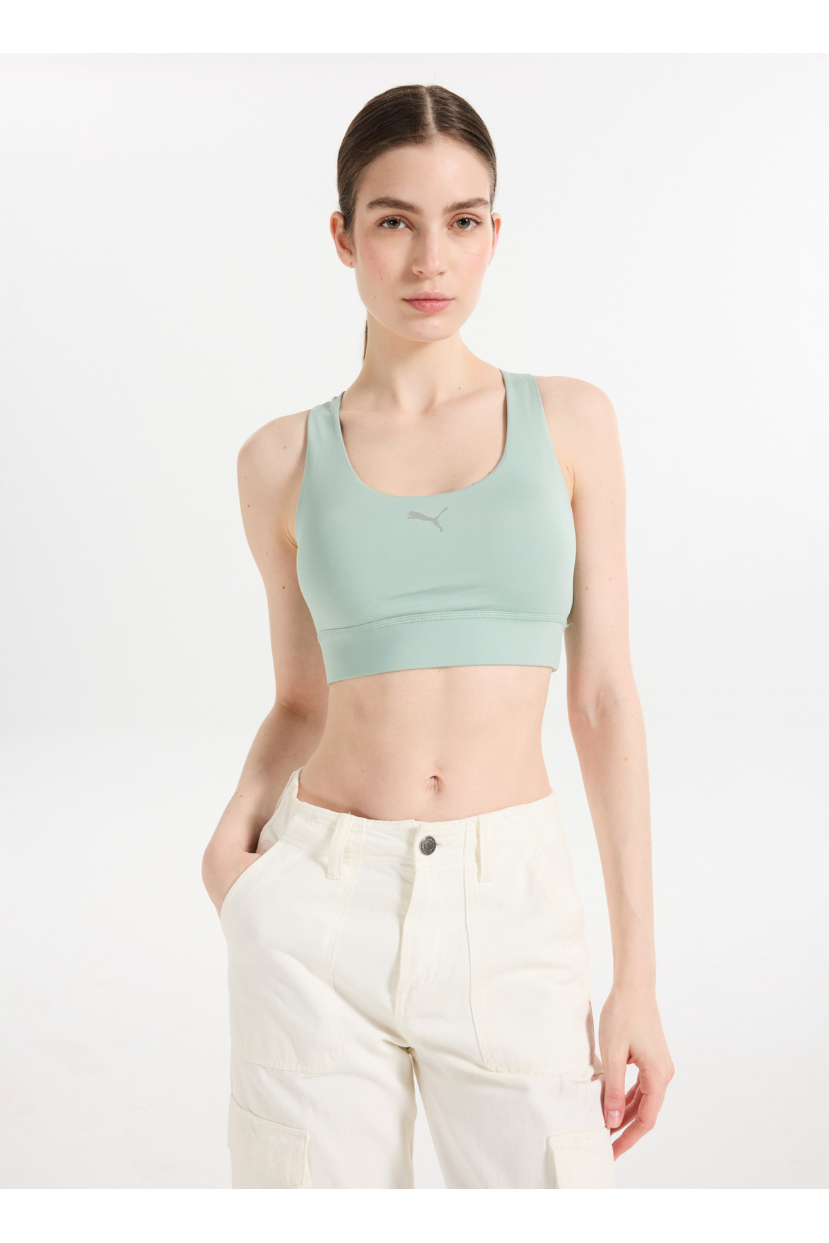 Puma Yeşil Kadın 68951922 TRAINING Mid Impact Bra Gr Sporcu Sütyeni