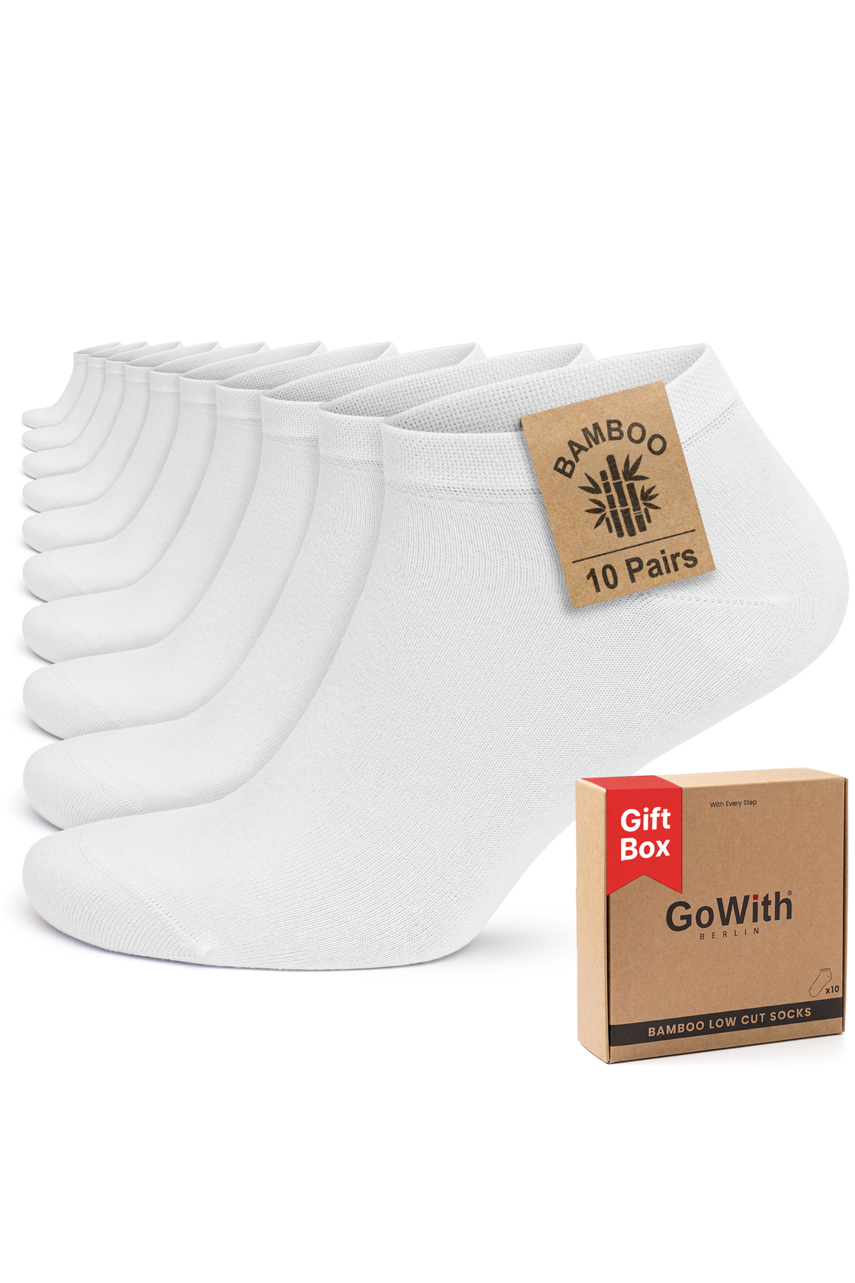 10-pack Bamboo Premium Seamless Boxed Breathable Men Women Sneaker Socks 3006