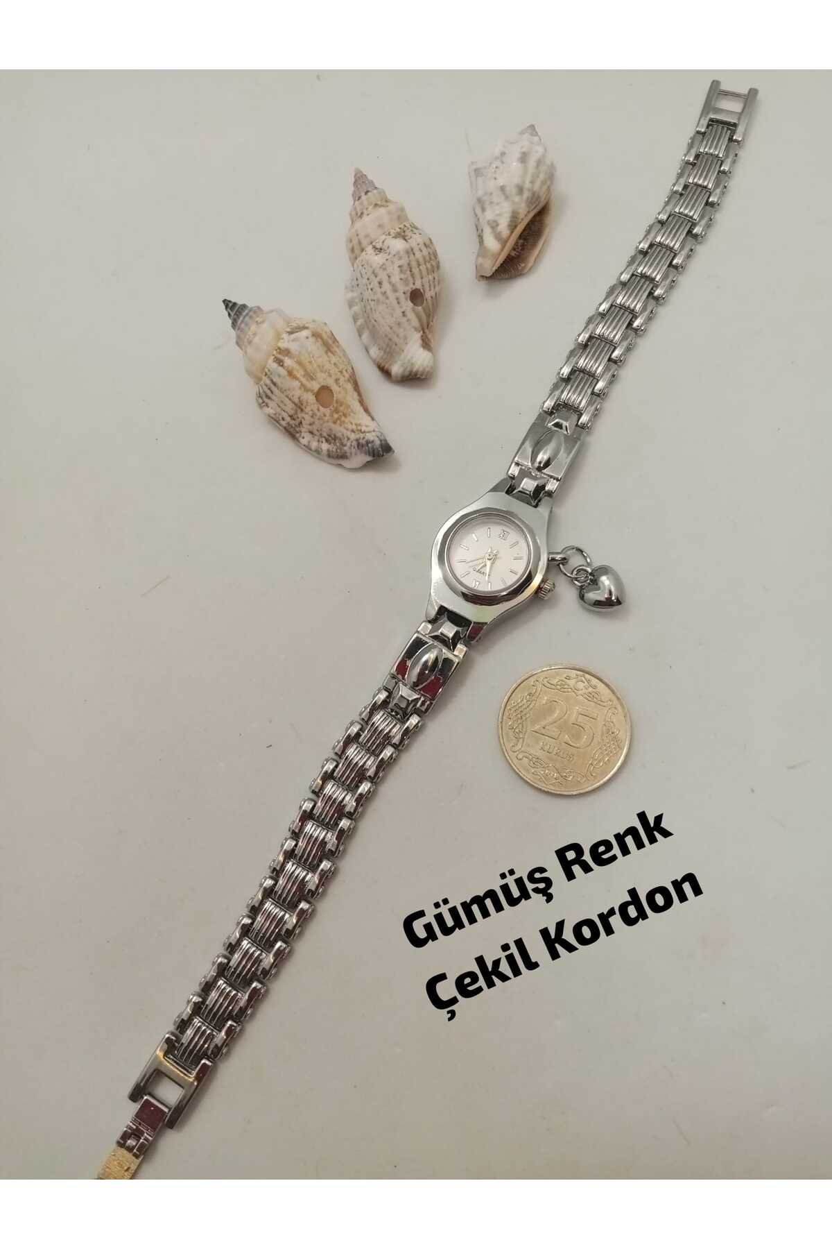Trendy Design , Silver Color Band , Silver Color Case-White Dial , Women's Wrist Watch