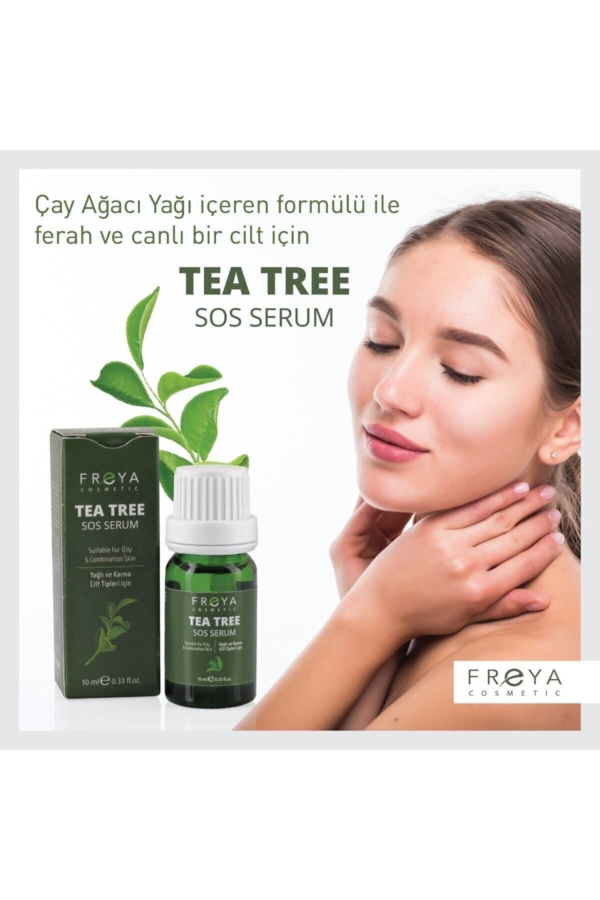 'Çay Ağacı Yağı' Tea Tree SOS Serum 2 Adet 10 ml Akne Siyah Nokta Karşıtı Yağlı Cilt — 508 — تصویر 5 از 8